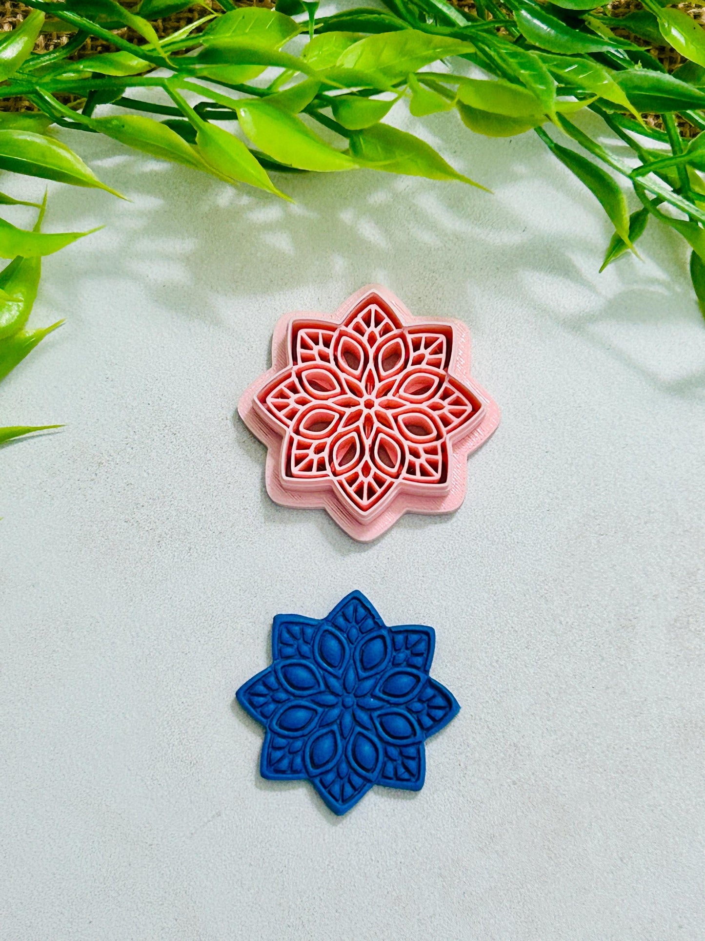 Flower Mandala Boho Style 14 Imprint Polymer Clay Cutter 4 Sizes YOU CHOOSE
