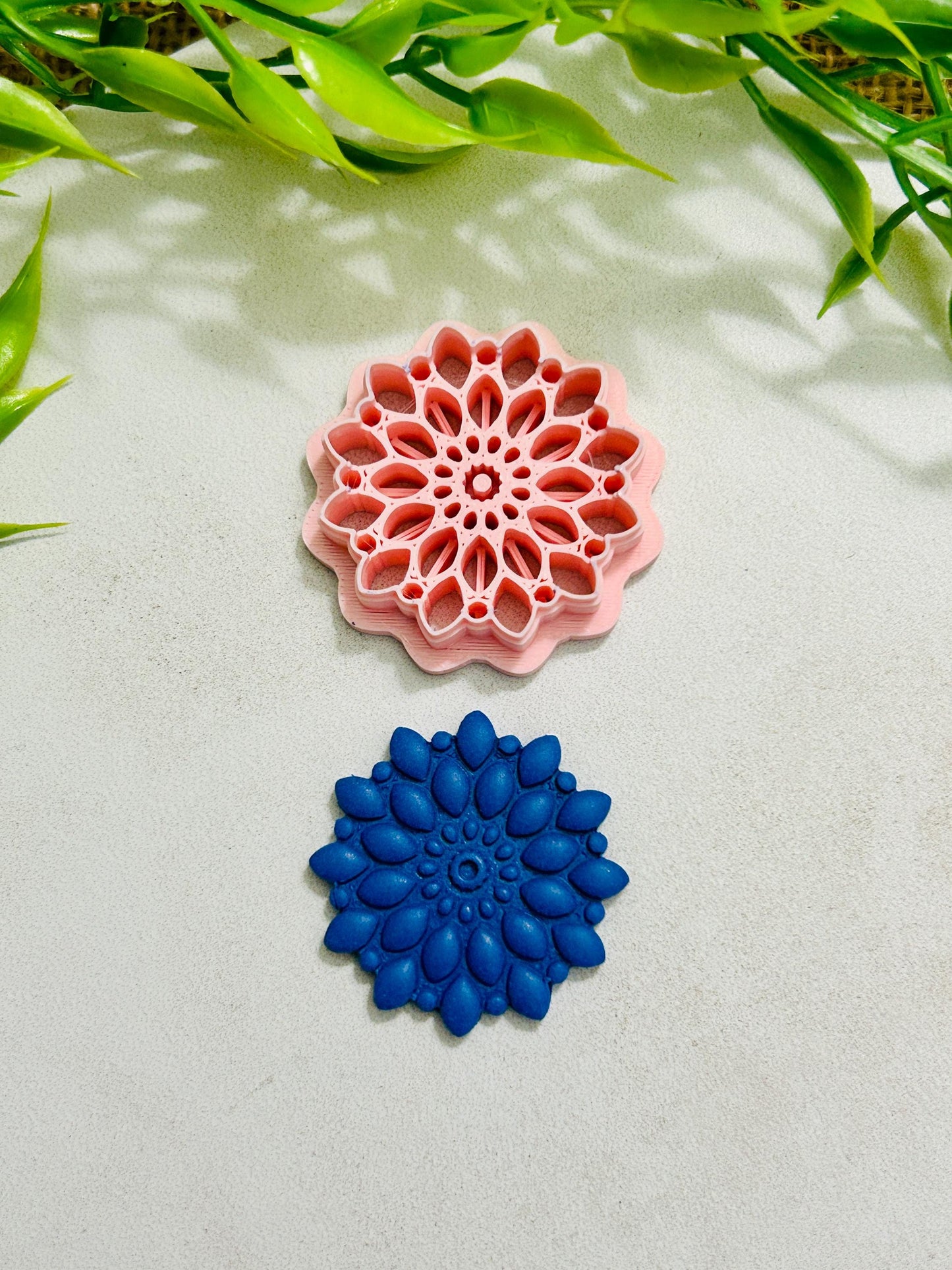 Flower Mandala Boho Style 15 Imprint Polymer Clay Cutter 4 Sizes YOU CHOOSE