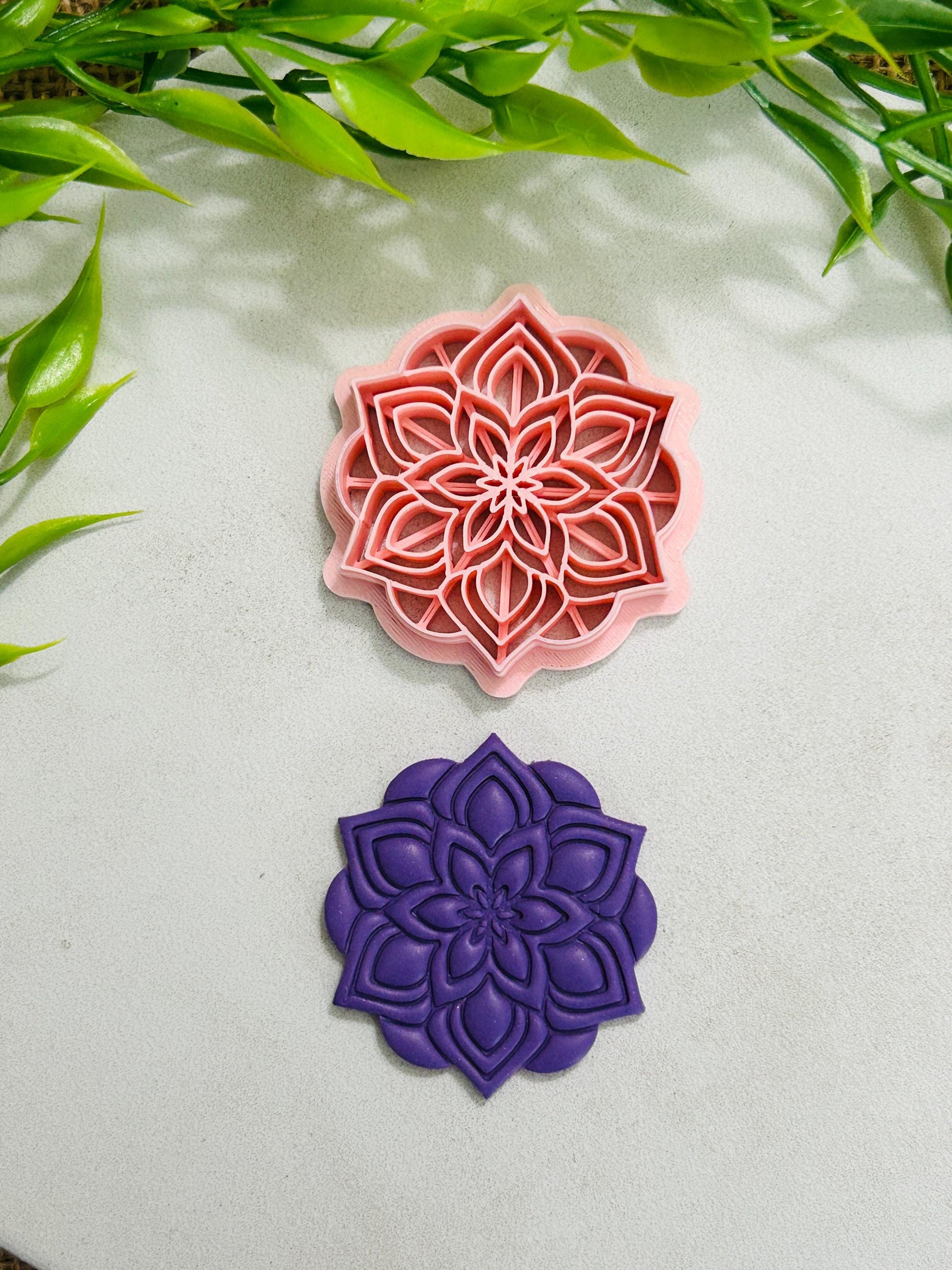 Flower Mandala Boho Style 17 Imprint Polymer Clay Cutter 4 Sizes YOU CHOOSE