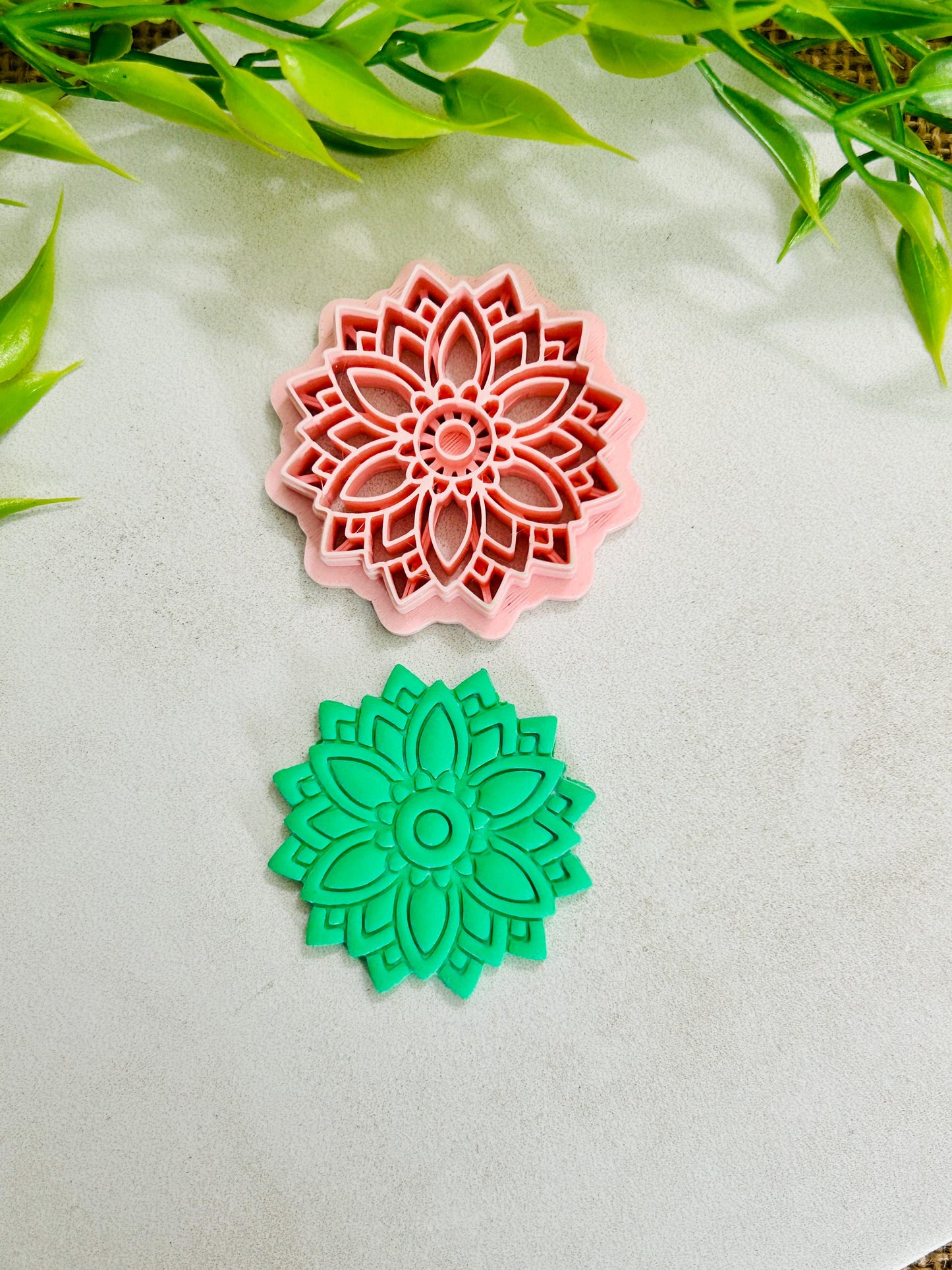 Flower Mandala Boho Style 19 Imprint Polymer Clay Cutter 4 Sizes YOU CHOOSE
