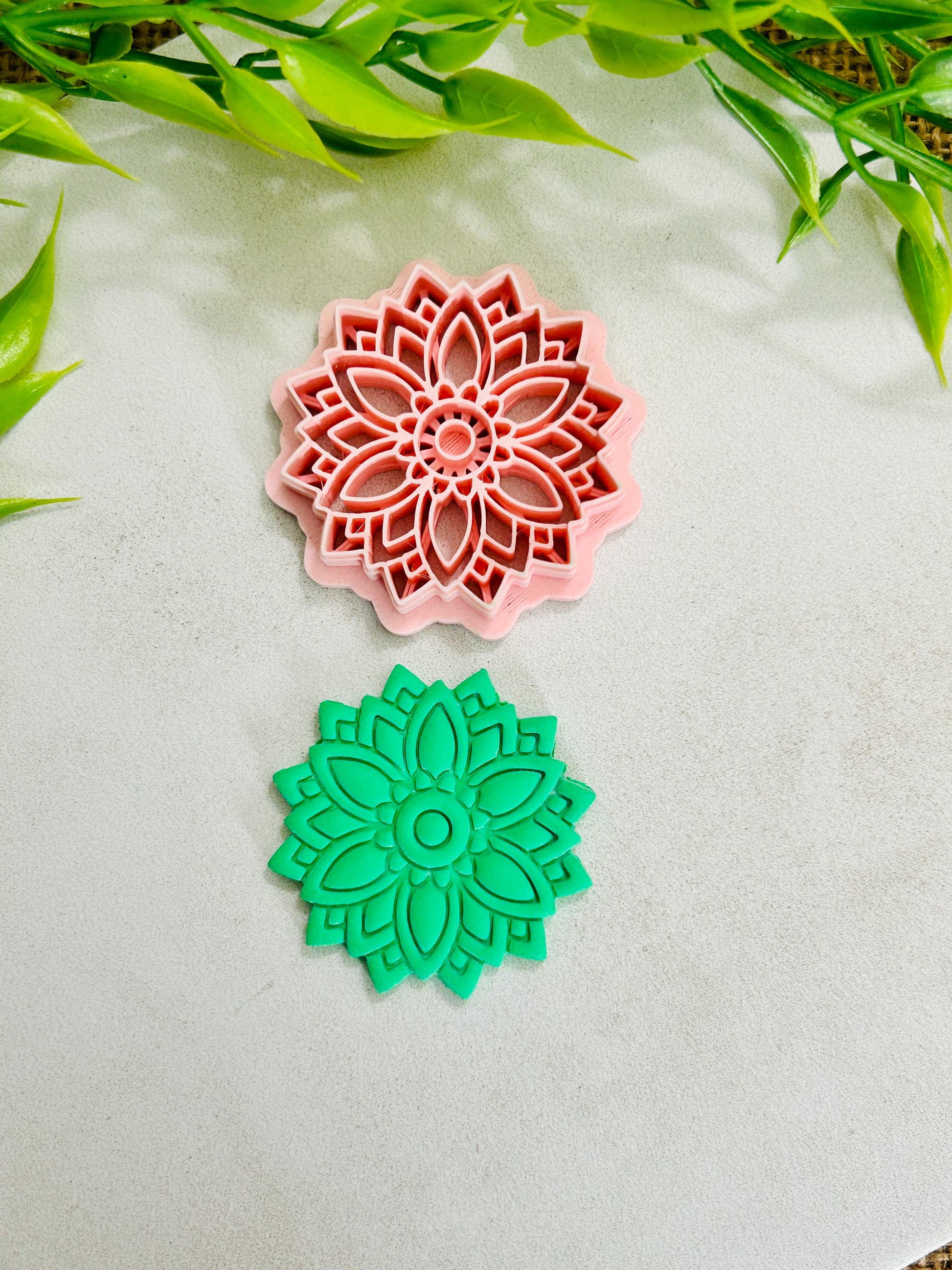 Flower Mandala Boho Style 19 Imprint Polymer Clay Cutter 4 Sizes YOU CHOOSE
