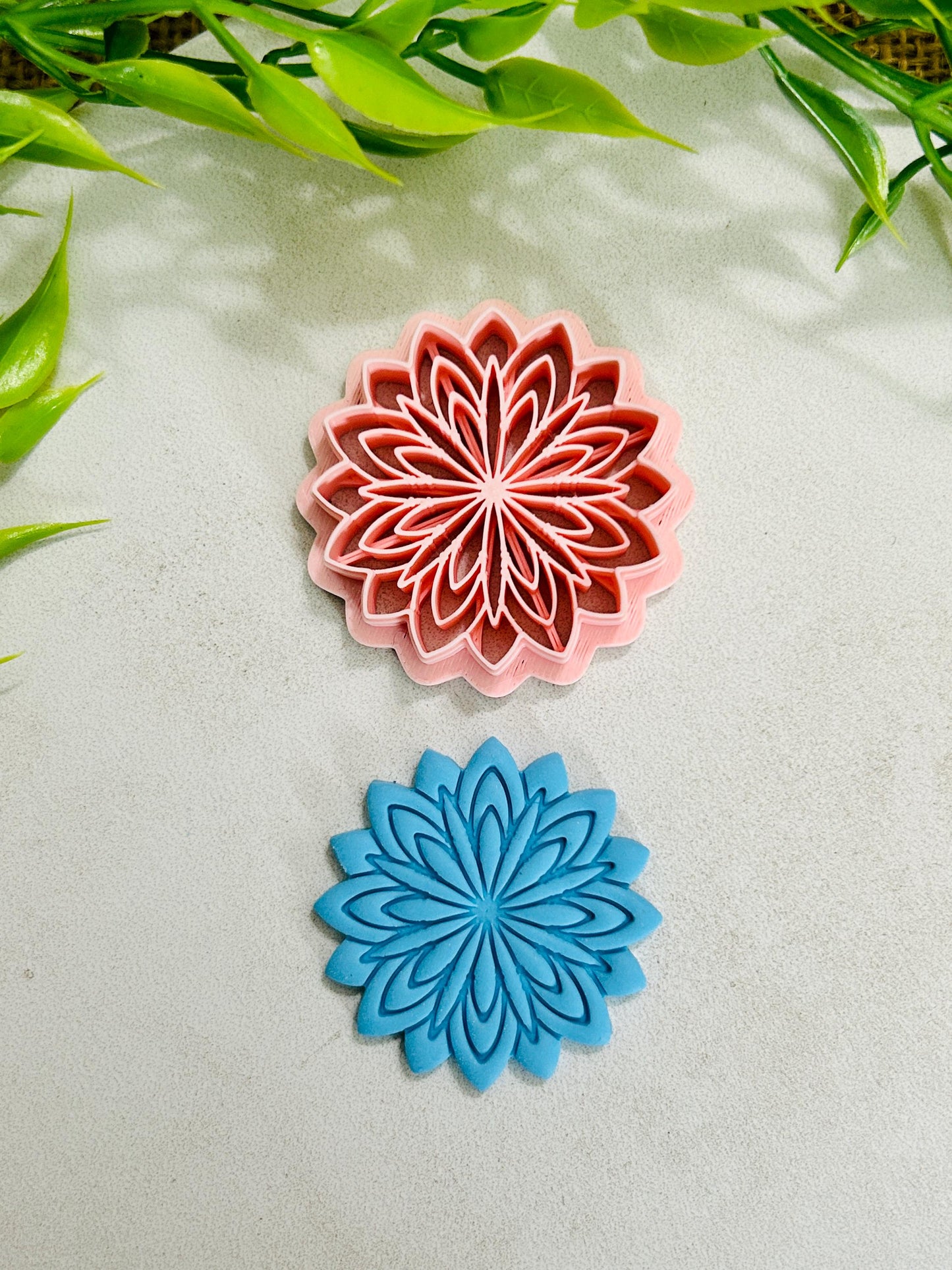 Flower Mandala Boho Style 8 Imprint Polymer Clay Cutter 4 Sizes YOU CHOOSE