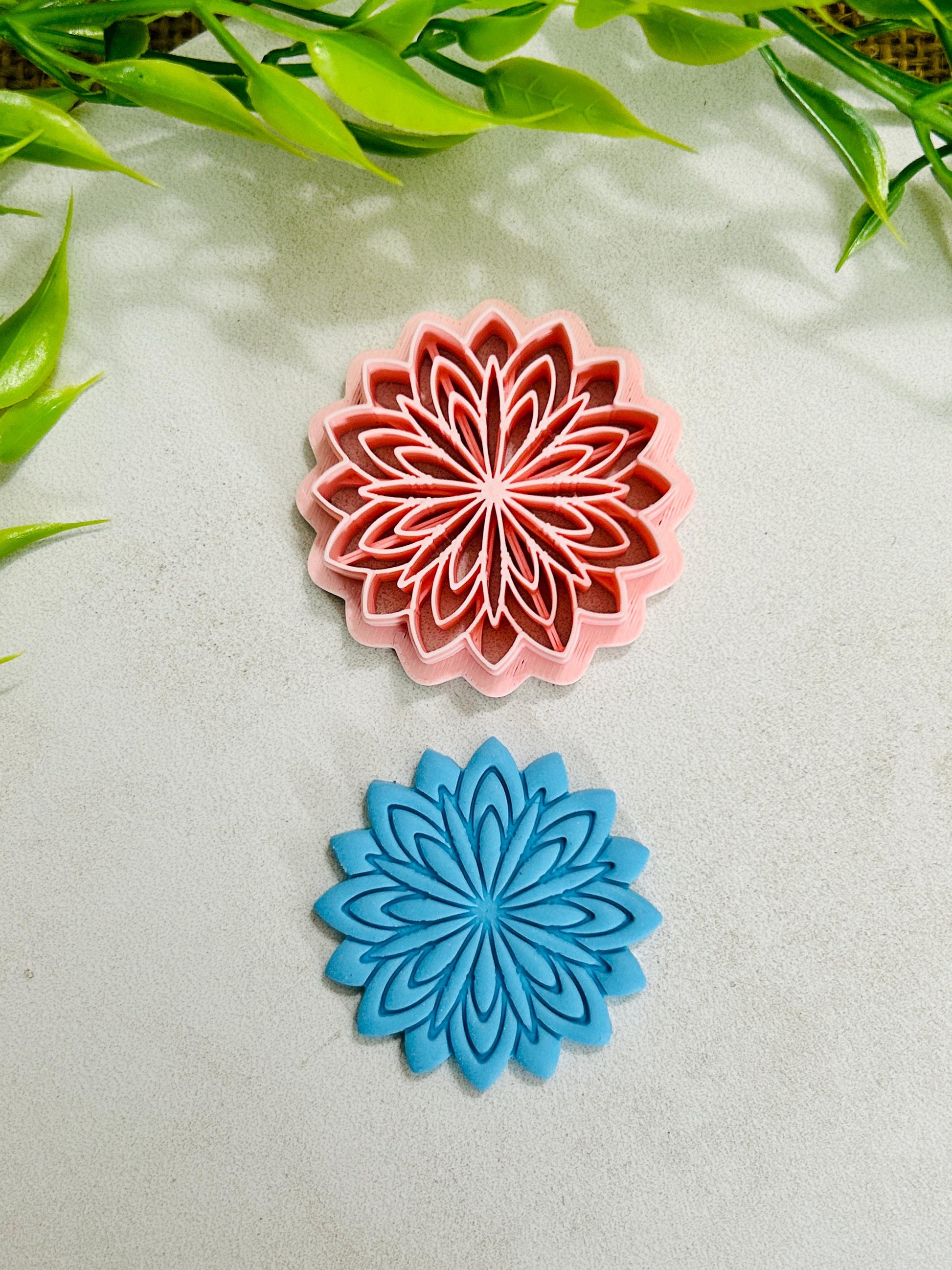 Flower Mandala Boho Style 8 Imprint Polymer Clay Cutter 4 Sizes YOU CHOOSE