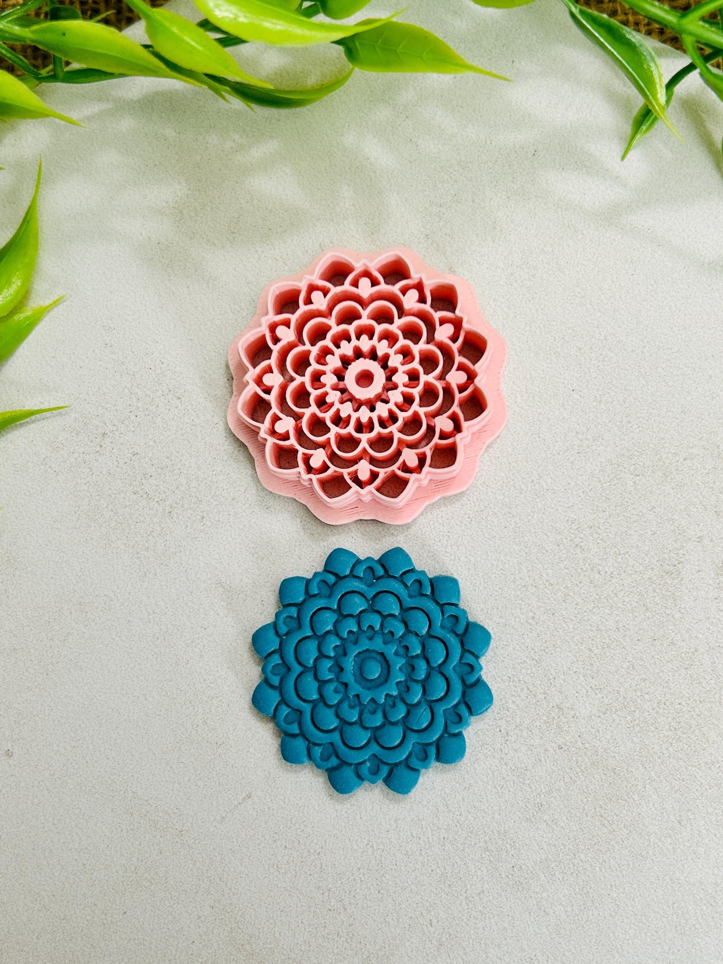 Flower Mandala Boho Style 11 Imprint Polymer Clay Cutter 4 Sizes YOU CHOOSE