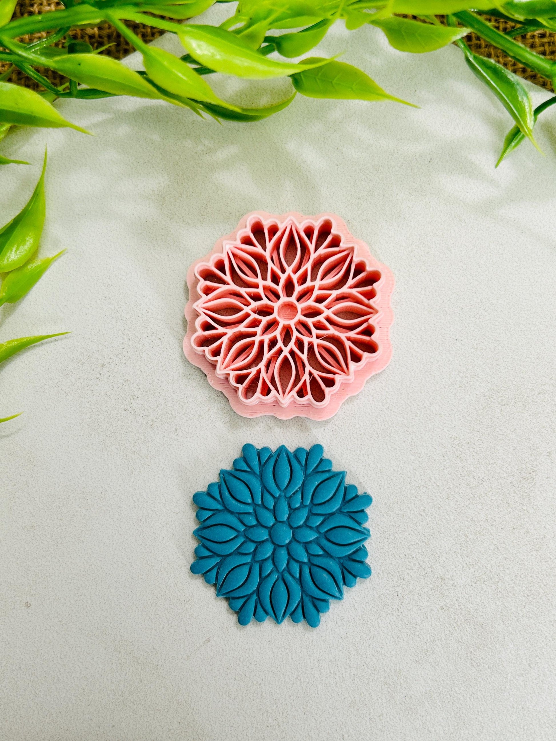 Flower Mandala Boho Style 13 Imprint Polymer Clay Cutter 4 Sizes YOU CHOOSE
