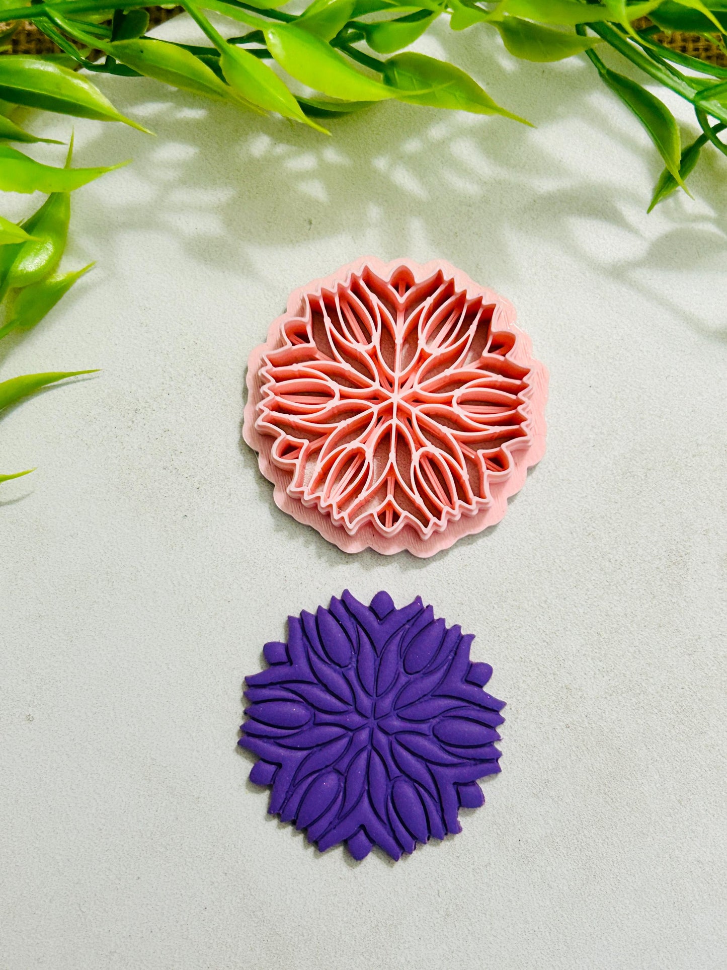Flower Mandala Boho Style 18 Imprint Polymer Clay Cutter 4 Sizes YOU CHOOSE