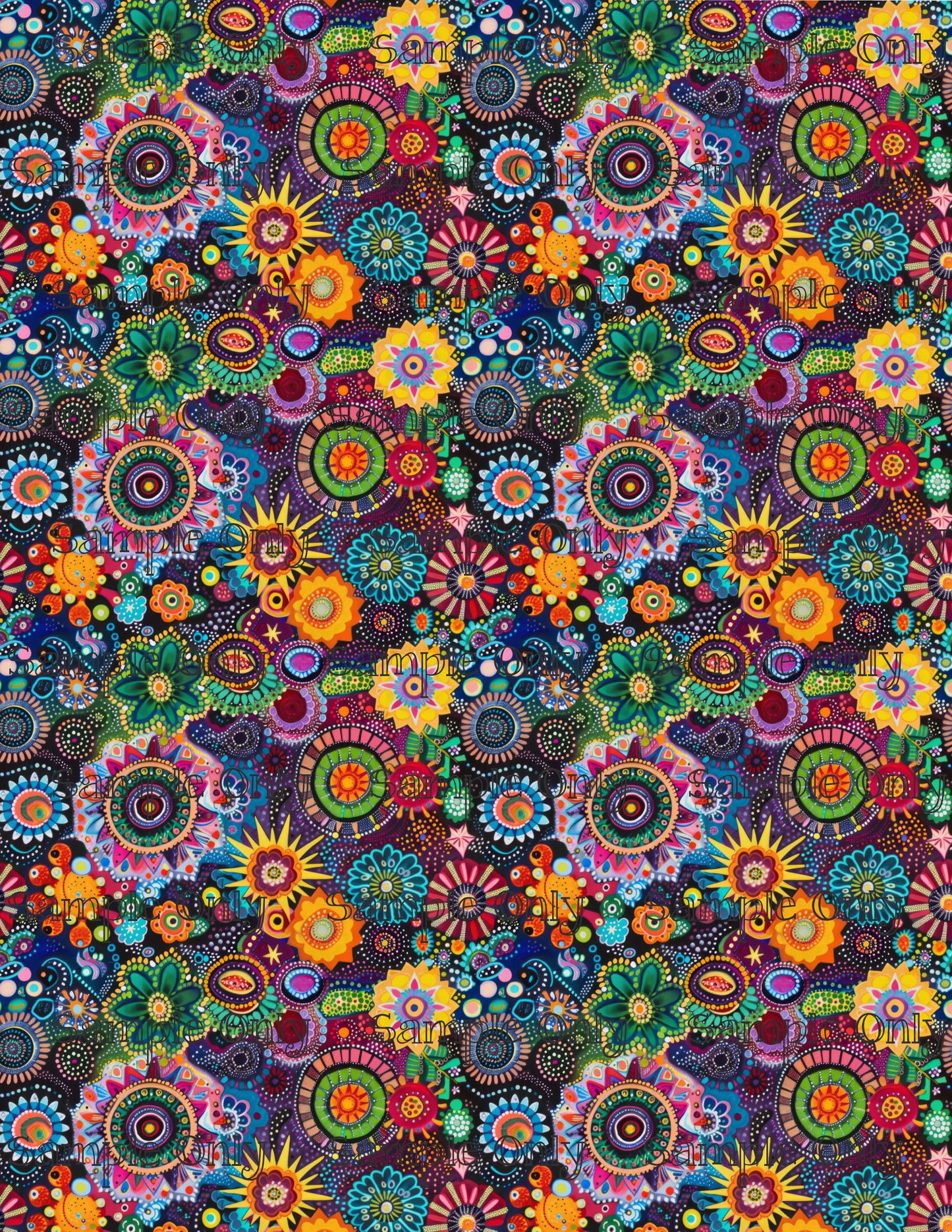 Abstract Pinwheel Flowers Pattern Image Transfer Sheet For Polymer Clay