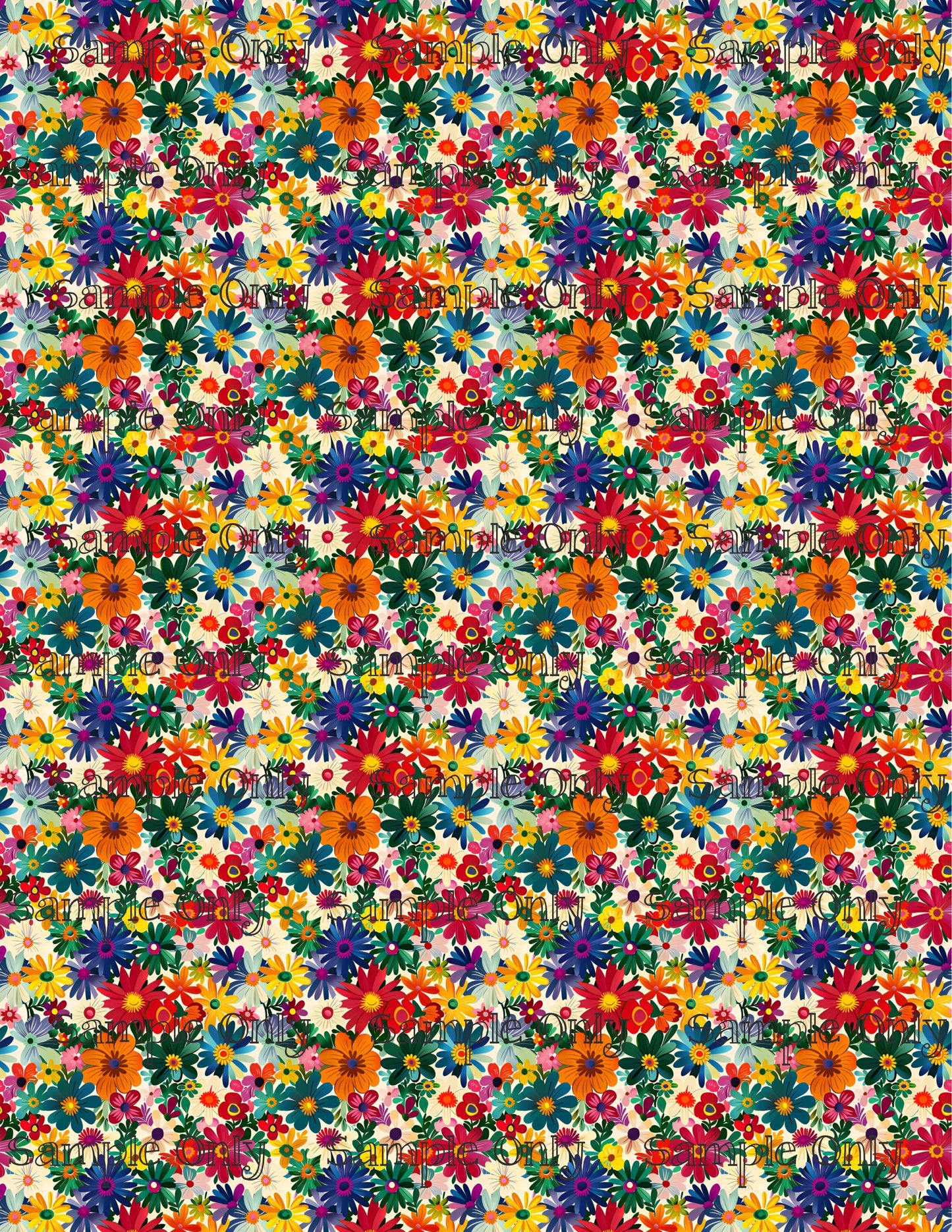 Wildflower Patch Set 1 Pattern Image Transfer Sheet For Polymer Clay