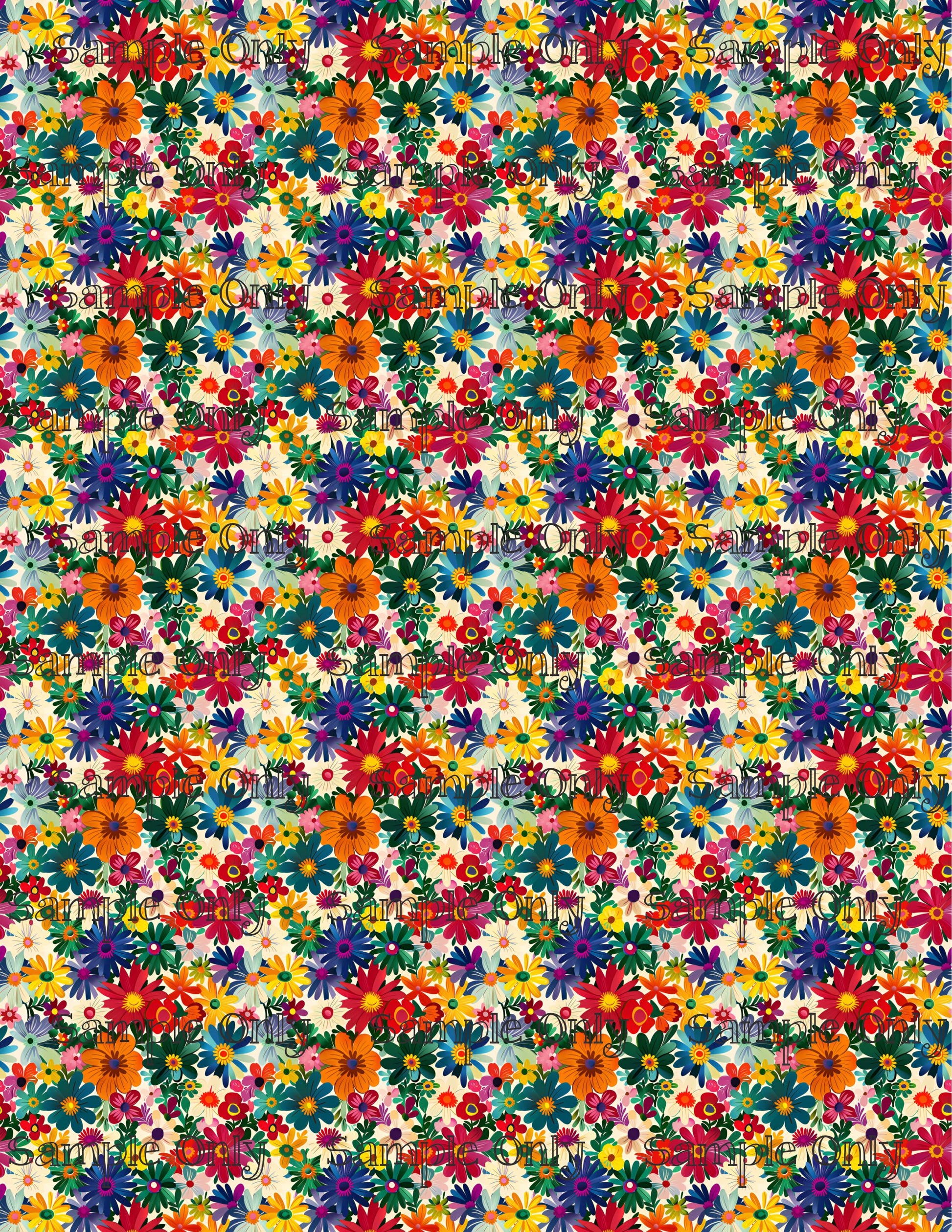 Wildflower Patch Set 1 Pattern Image Transfer Sheet For Polymer Clay