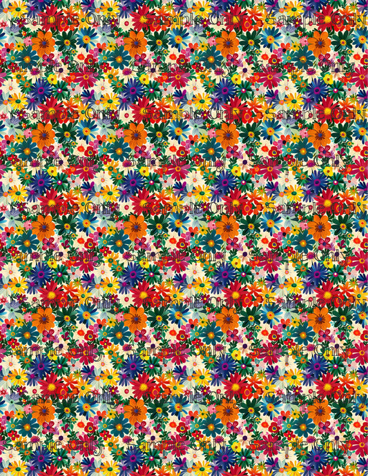 Wildflower Patch Set 1 Pattern Image Transfer Sheet For Polymer Clay
