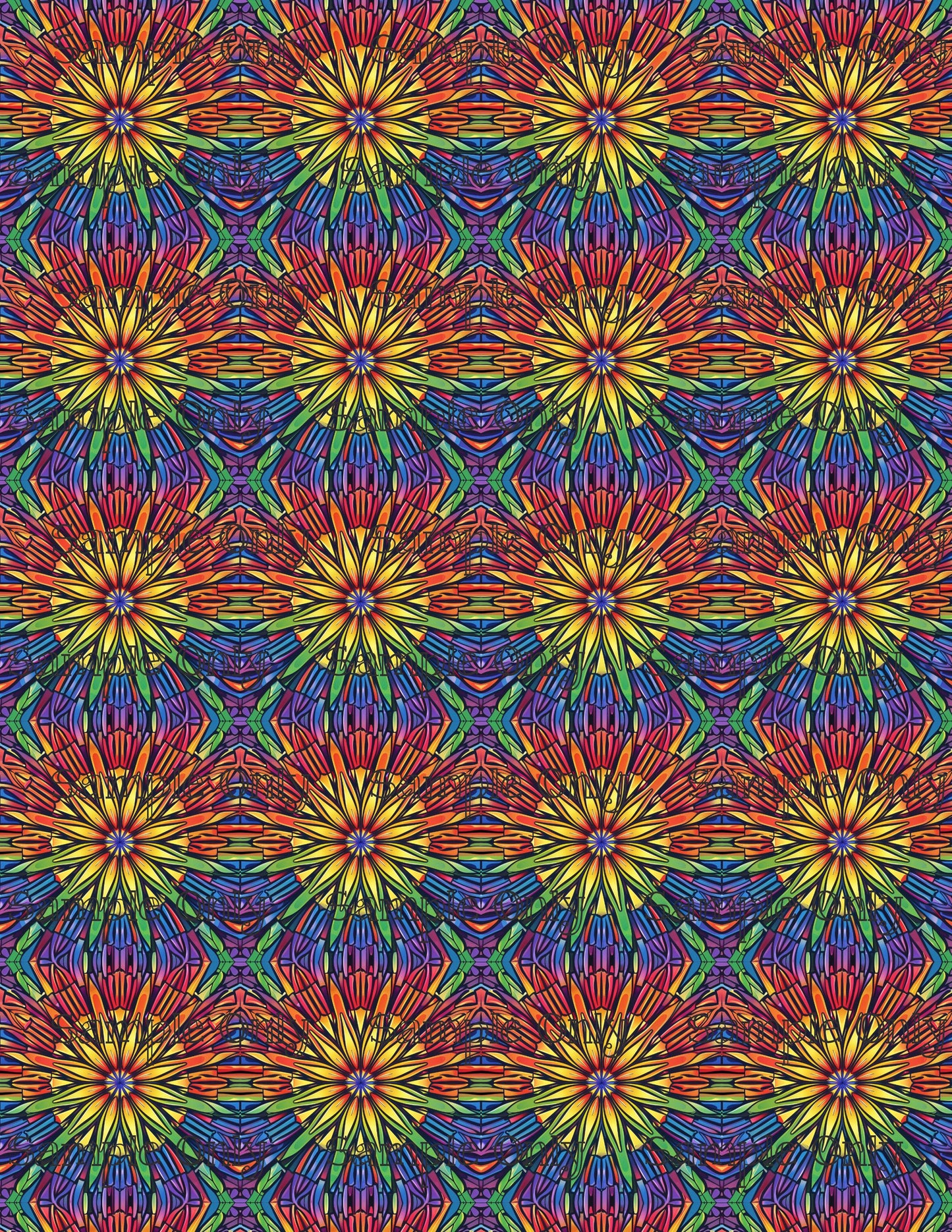 Spectral Mandala Set 5 Pattern Image Transfer Sheet For Polymer Clay