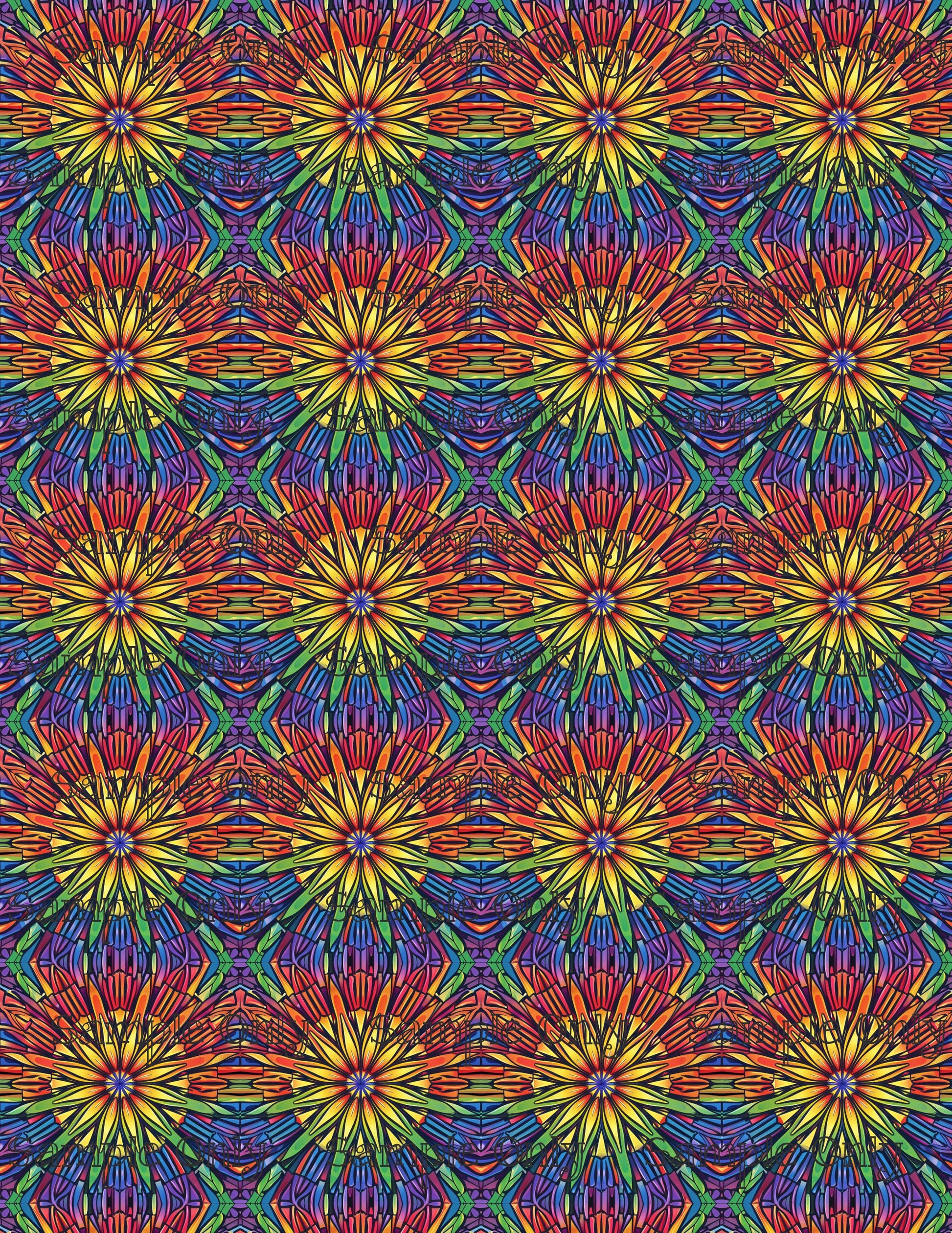 Spectral Mandala Set 5 Pattern Image Transfer Sheet For Polymer Clay