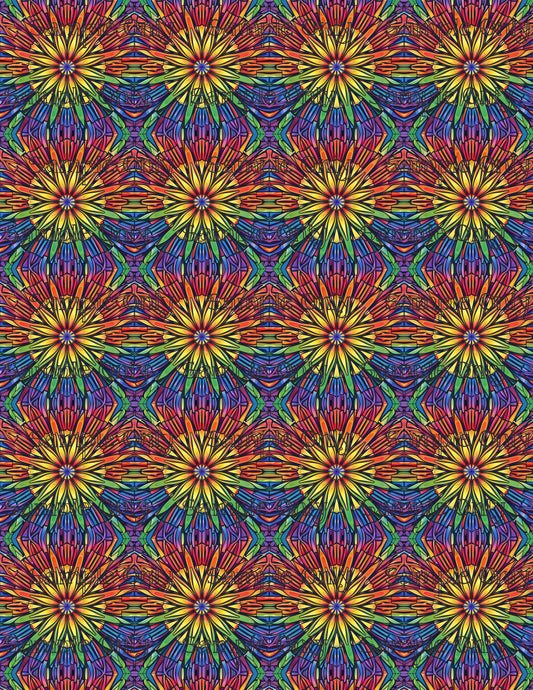 Spectral Mandala Set 5 Pattern Image Transfer Sheet For Polymer Clay