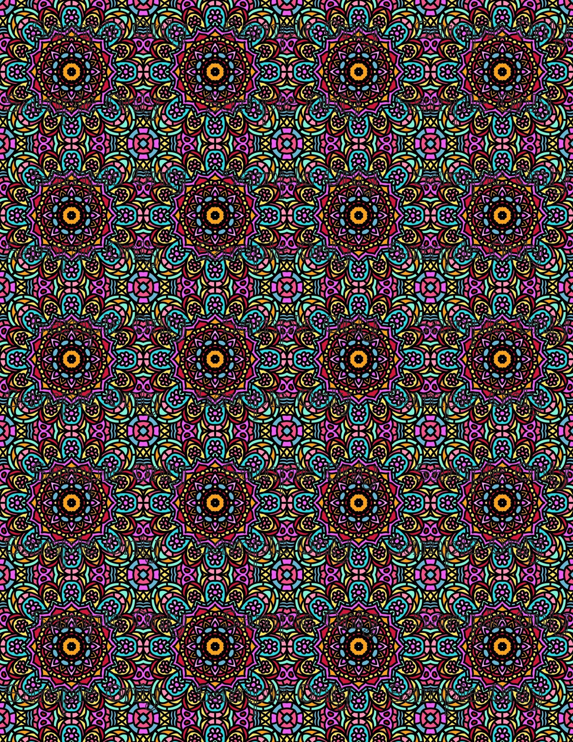 Floral Mandala Set 3 Pattern Image Transfer Sheet For Polymer Clay