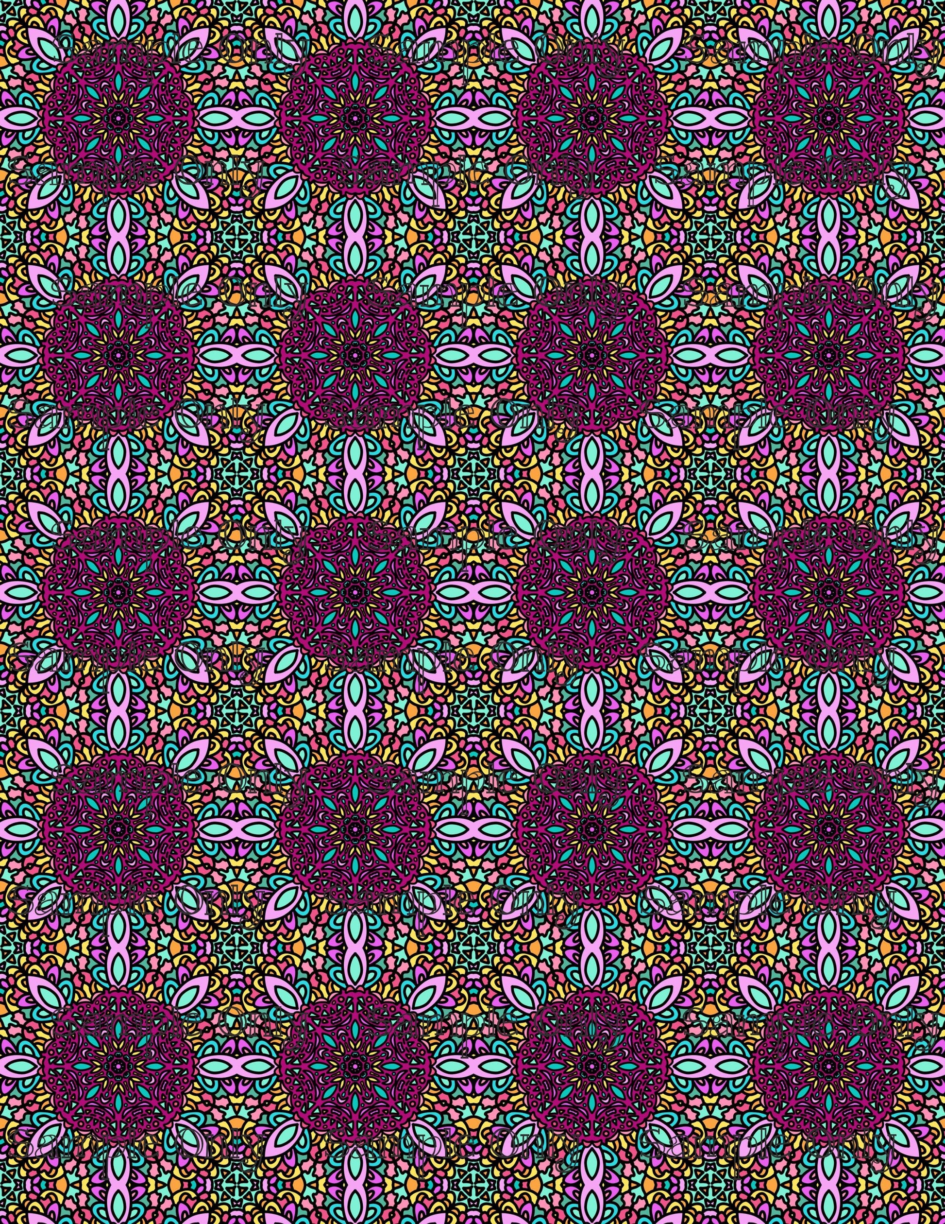 Floral Mandala Set 4 Pattern Image Transfer Sheet For Polymer Clay