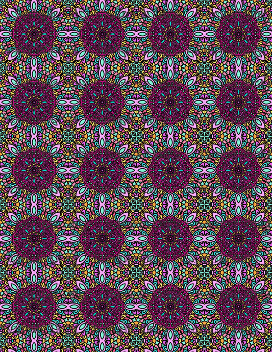 Floral Mandala Set 4 Pattern Image Transfer Sheet For Polymer Clay