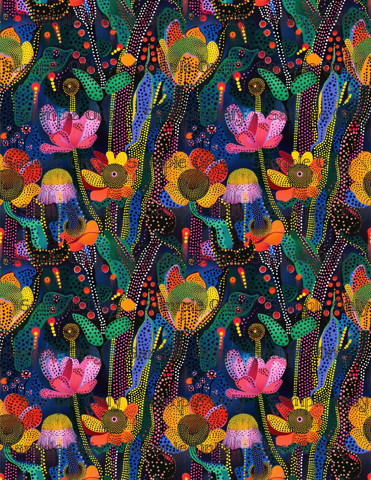 Dotty Floral Pattern Set 1 Pattern Image Transfer Sheet For Polymer Clay