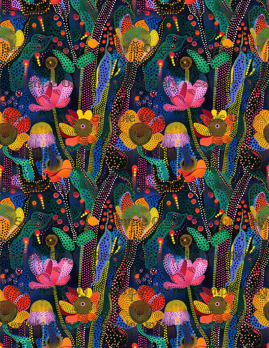 Dotty Floral Pattern Set 1 Pattern Image Transfer Sheet For Polymer Clay