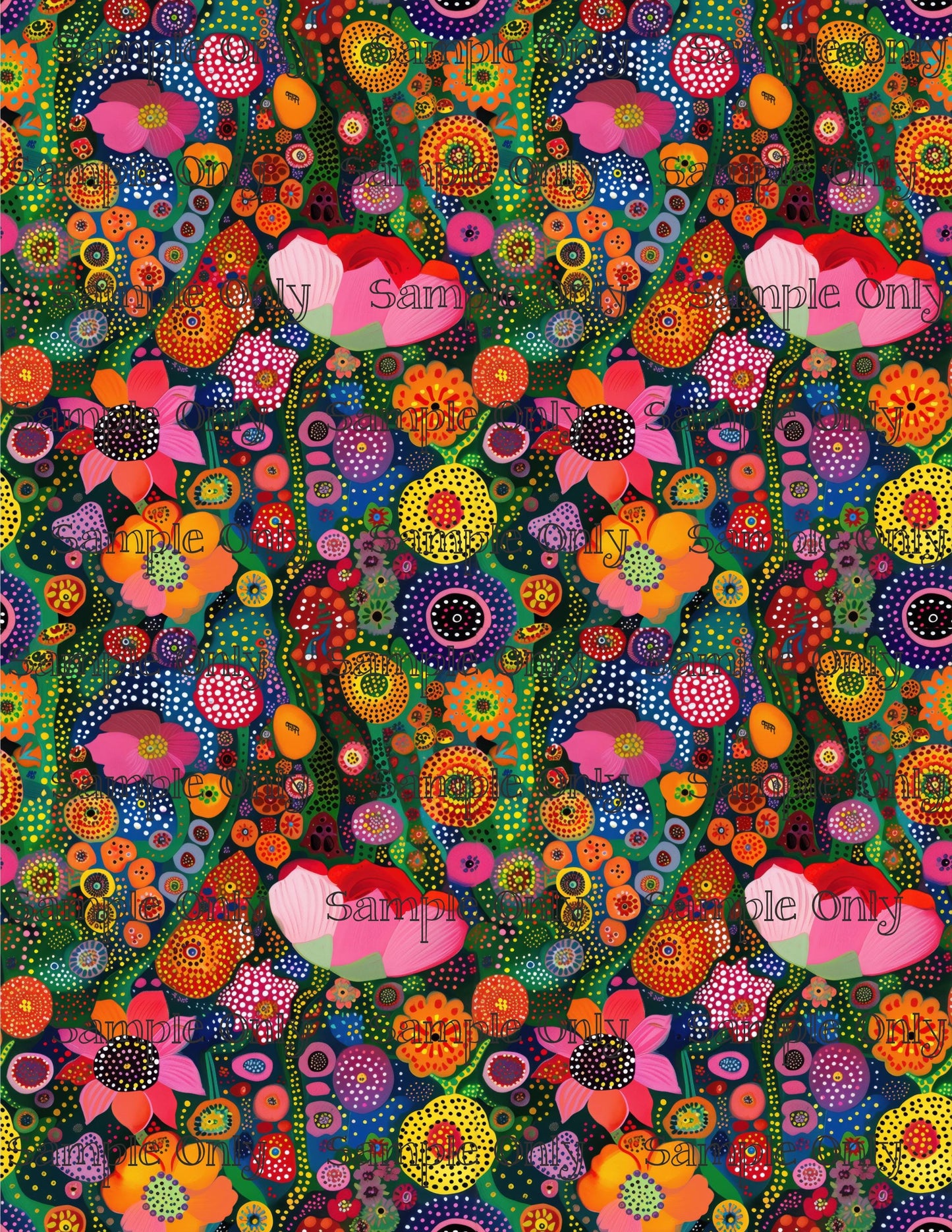 Dotty Floral Pattern Set 5 Pattern Image Transfer Sheet For Polymer Clay