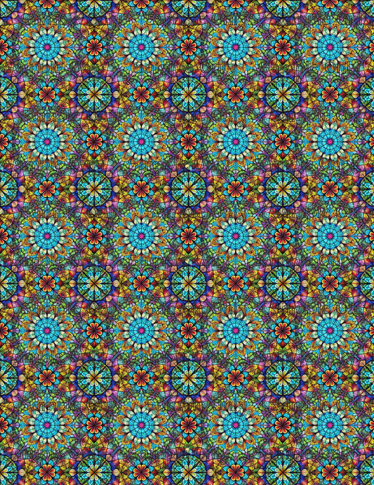 Colorful Stained Glass Window Pattern Set 1 Pattern Image Transfer Sheet For Polymer Clay