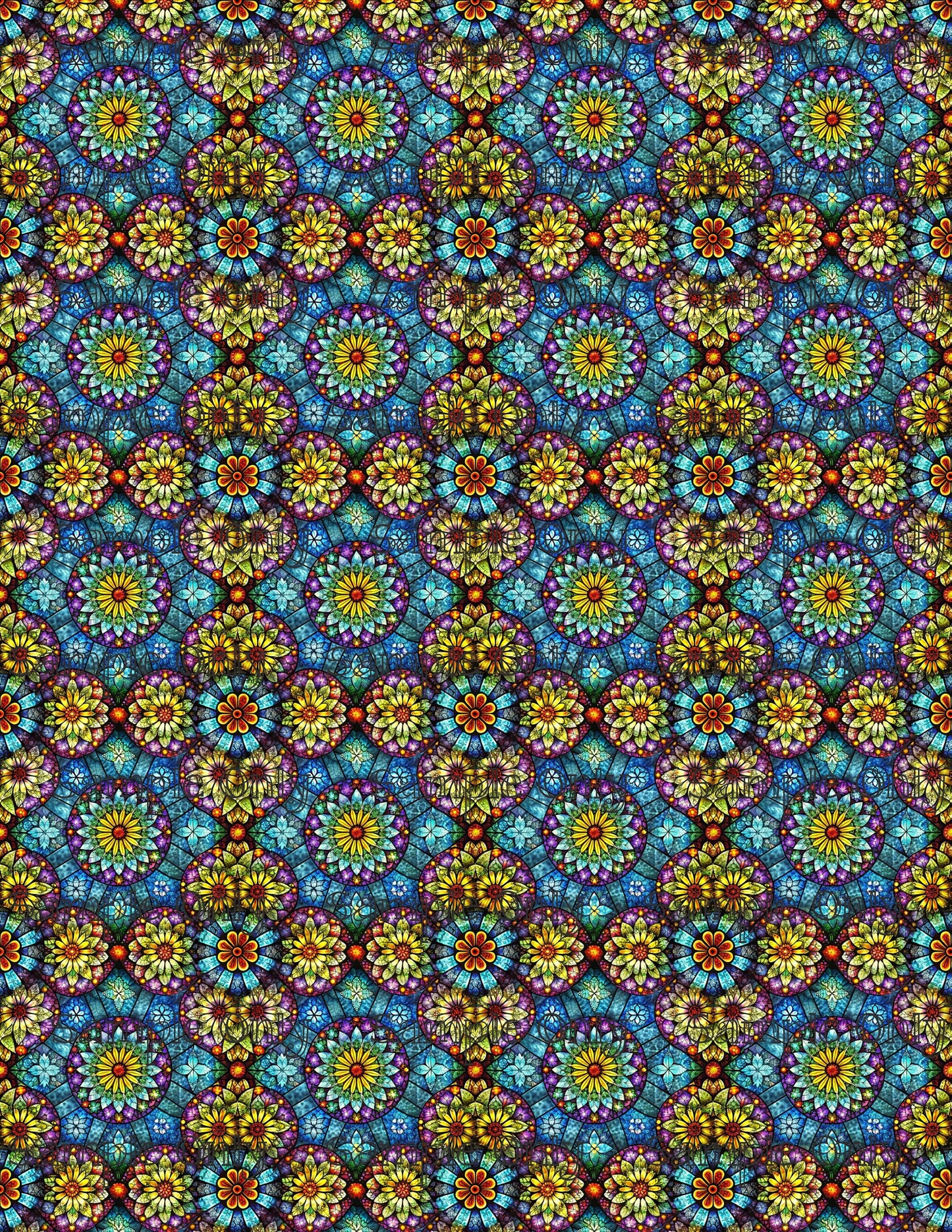 Colorful Stained Glass Window Pattern Set 9 Pattern Image Transfer Sheet For Polymer Clay