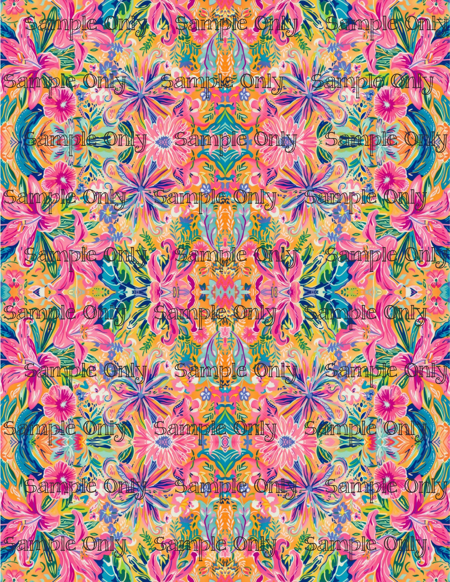 Kaleidescope Floral Set 4 Pattern Image Transfer Sheet For Polymer Clay