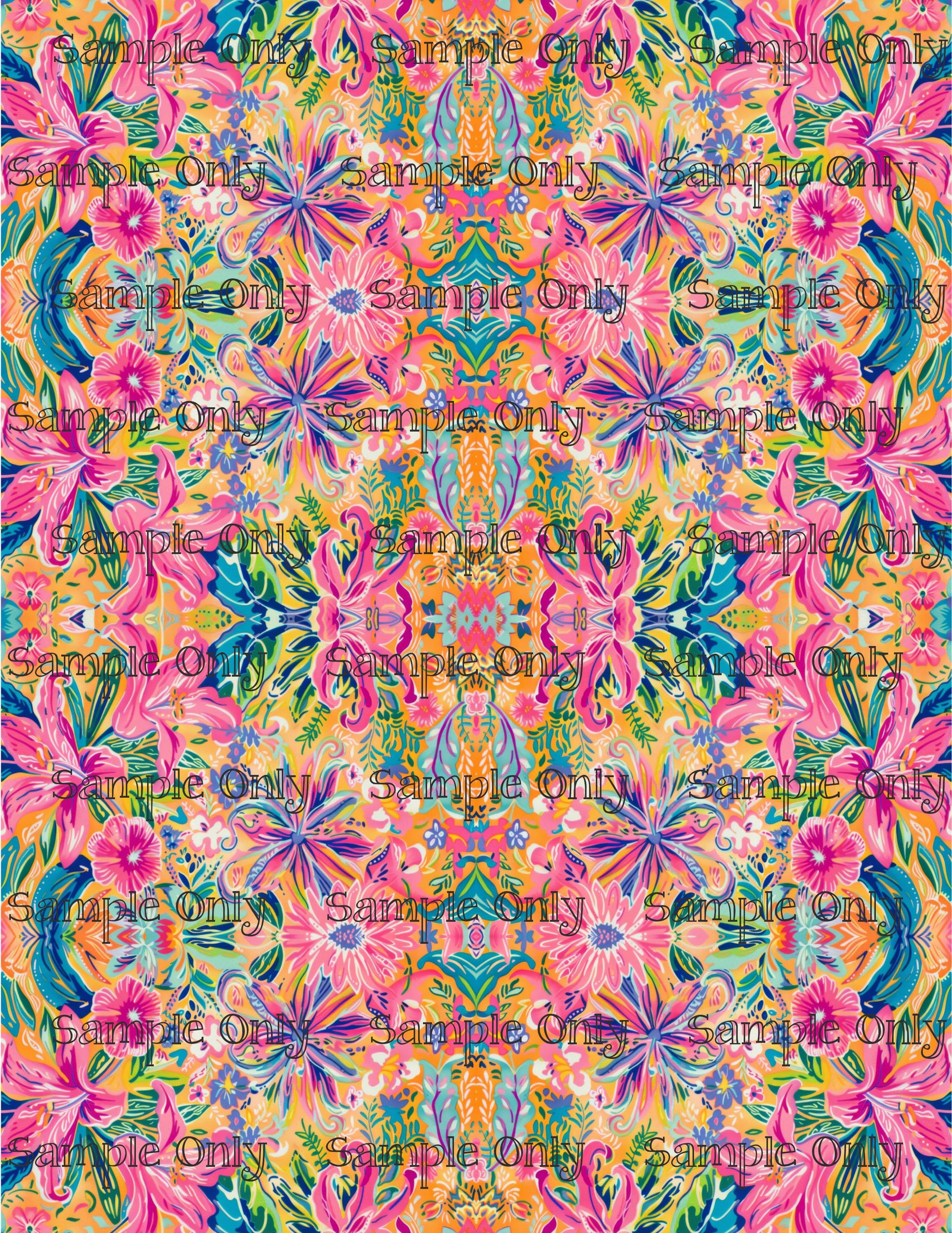 Kaleidescope Floral Set 4 Pattern Image Transfer Sheet For Polymer Clay