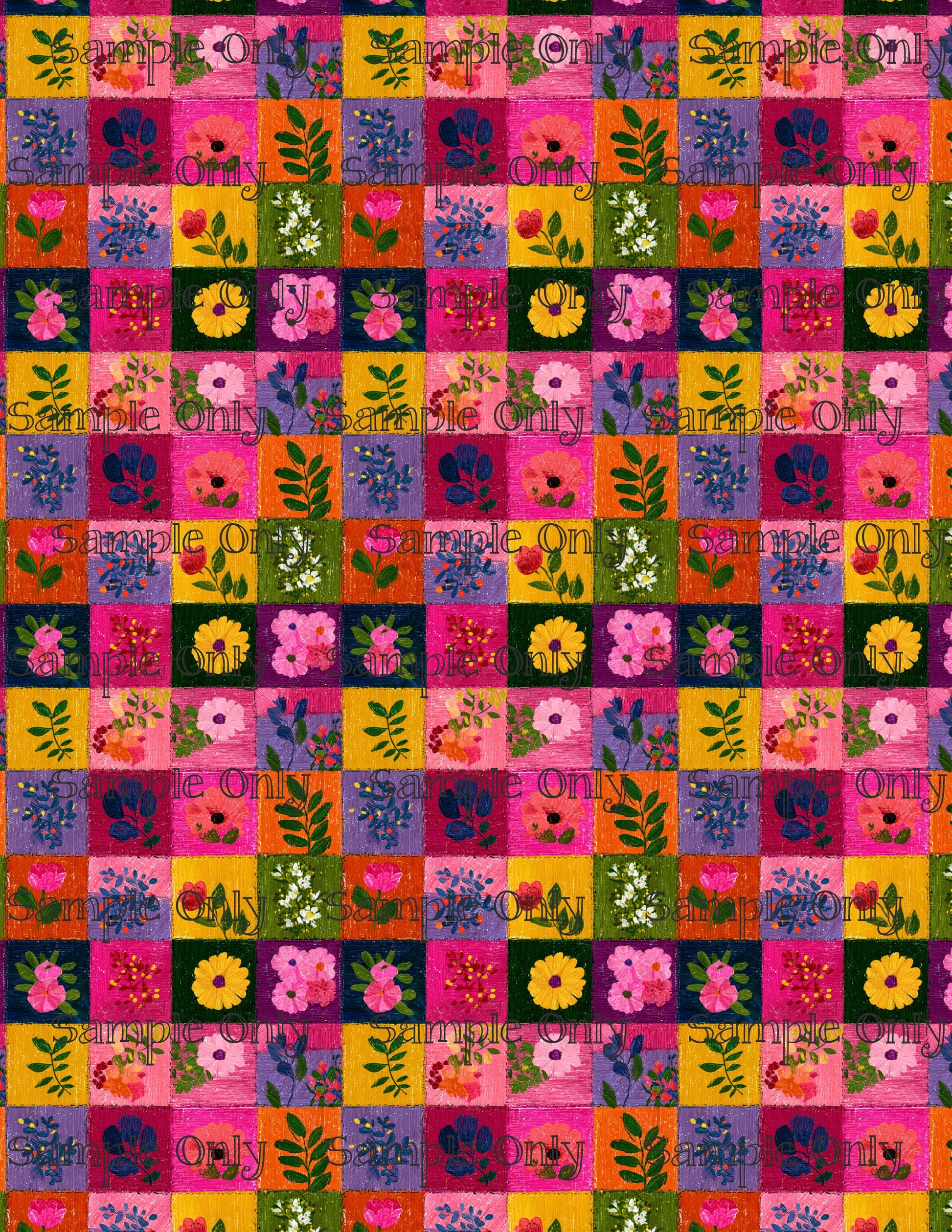 Wildflower Tiles Pattern Image Transfer Sheet For Polymer Clay