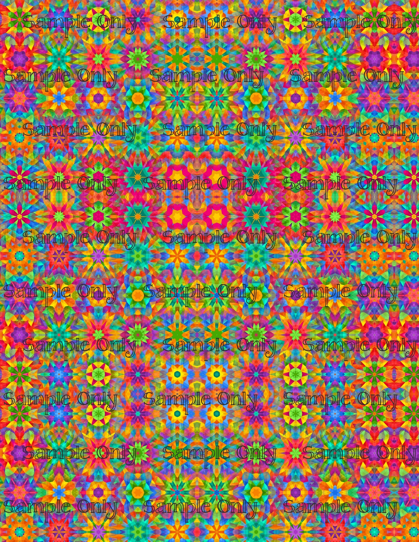 Kaleidescope Fractal Set 3 Pattern Image Transfer Sheet For Polymer Clay