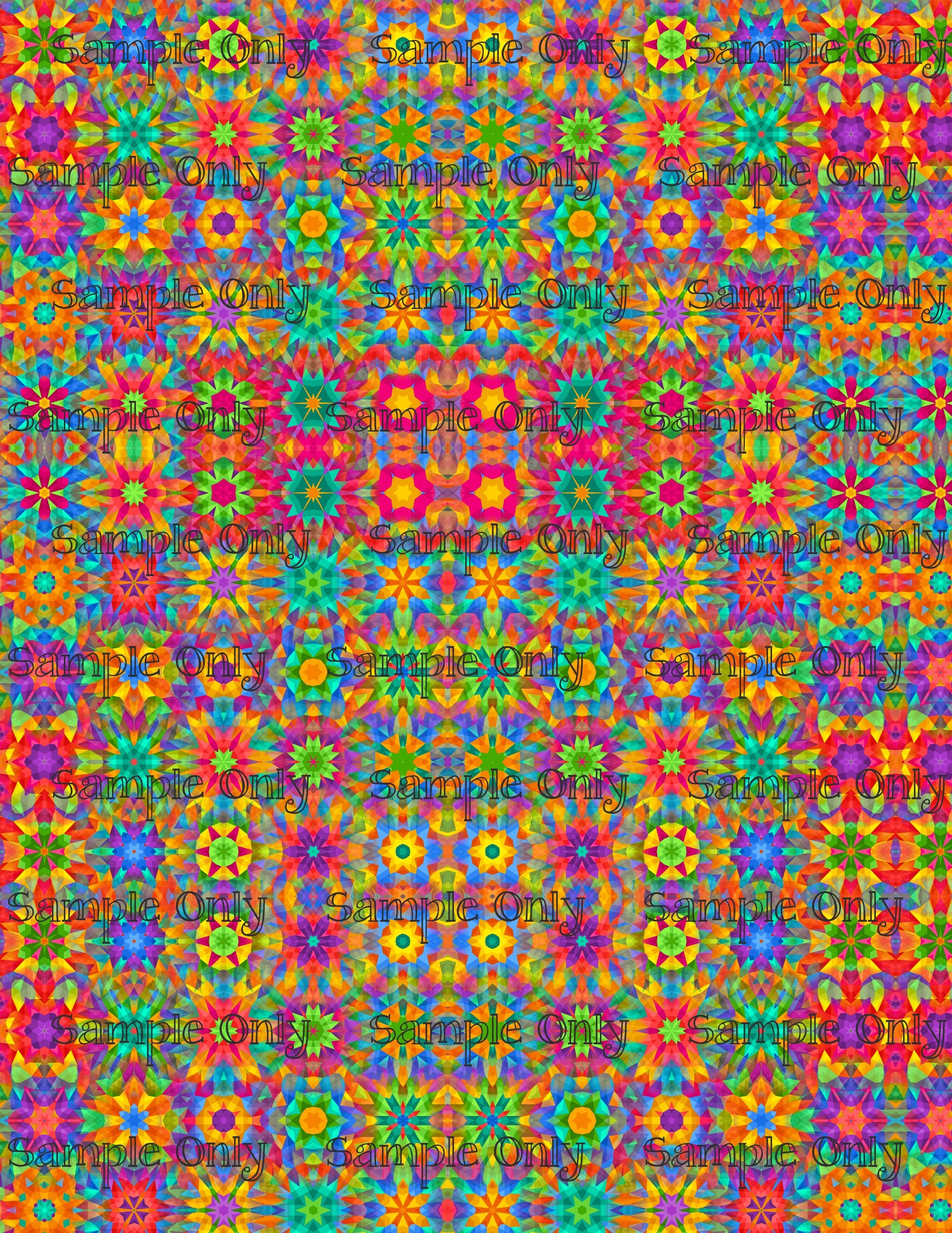 Kaleidescope Fractal Set 3 Pattern Image Transfer Sheet For Polymer Clay