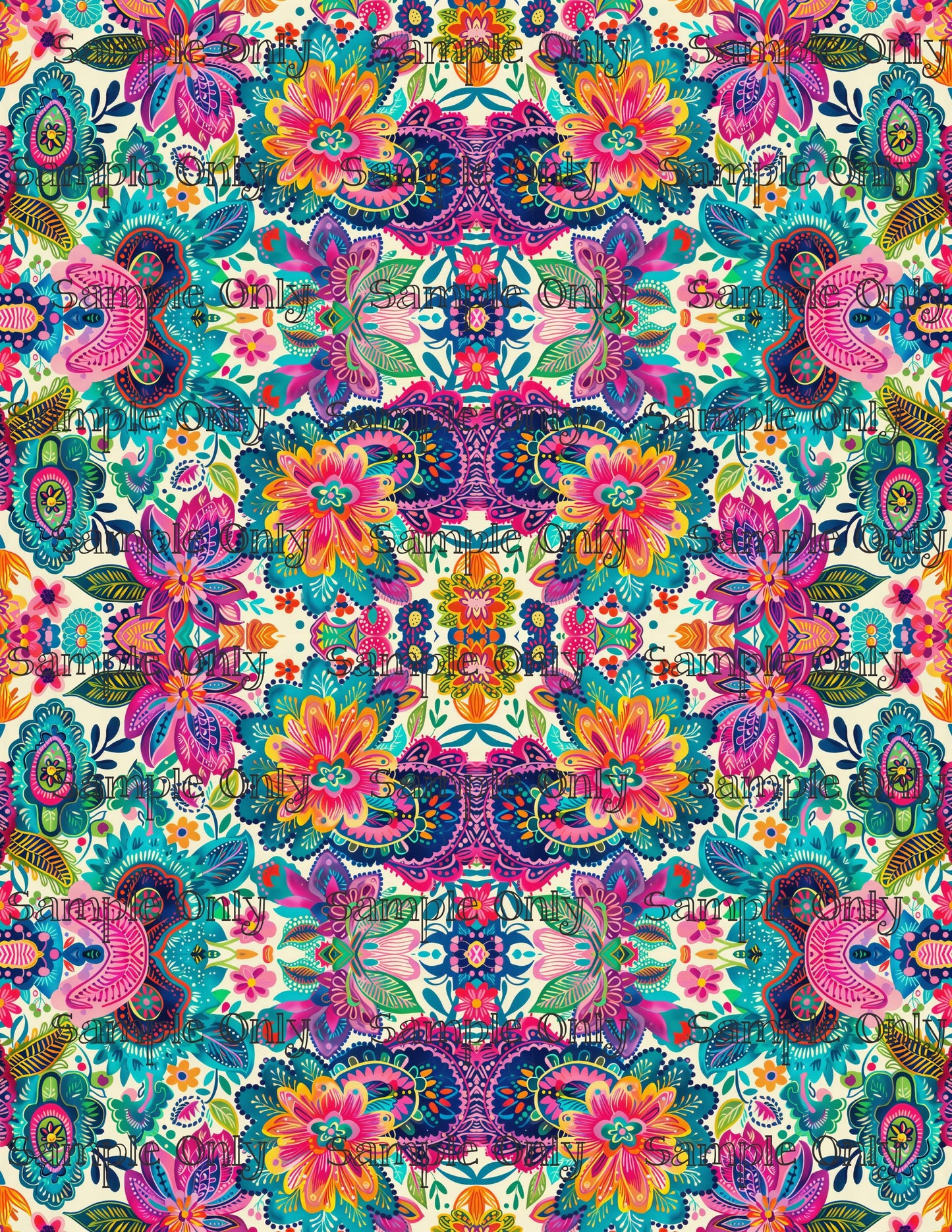 Kaleidescope Floral Set 1 Pattern Image Transfer Sheet For Polymer Clay