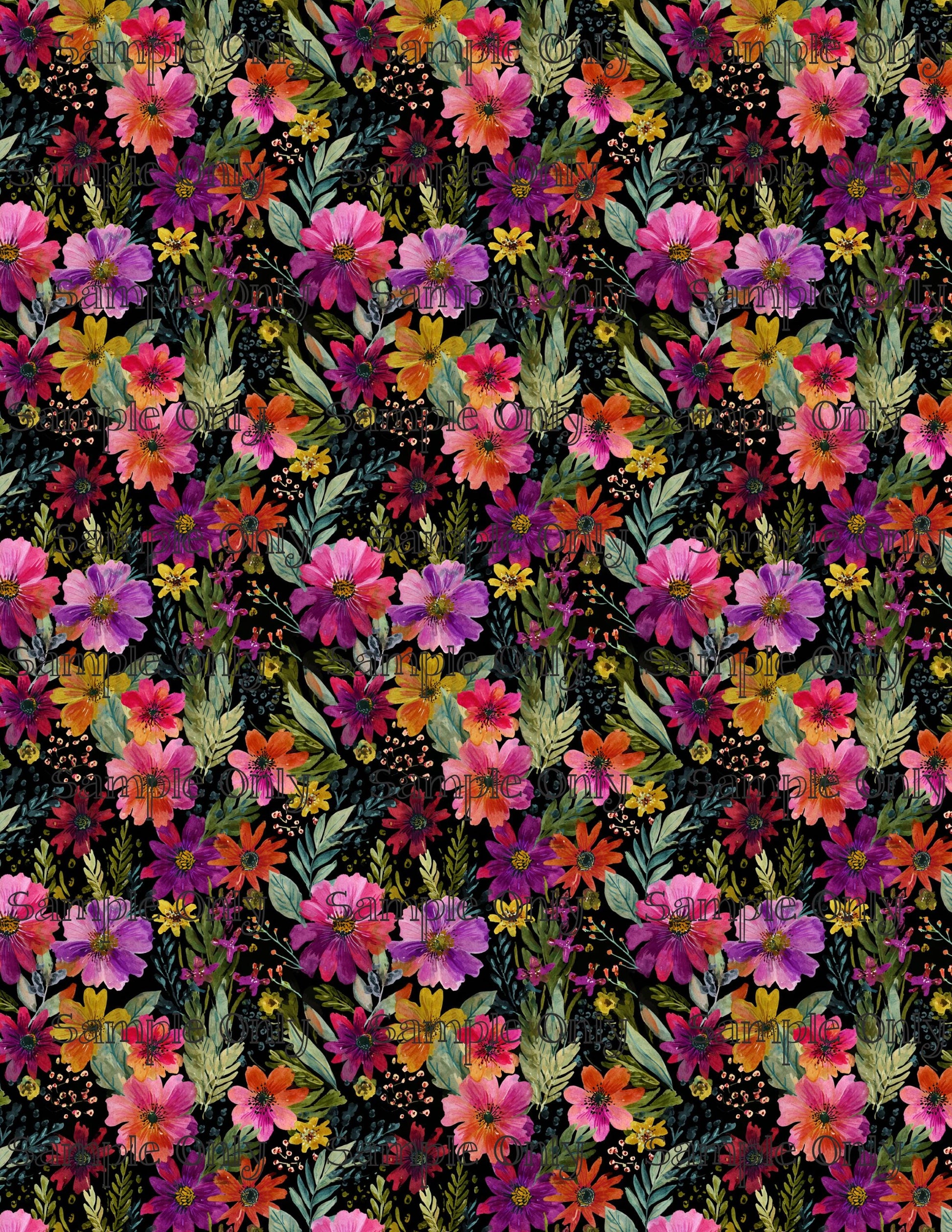 Painterly Wildflowers Set 3 Image Transfer Sheet For Polymer Clay