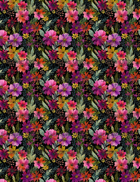 Painterly Wildflowers Set 3 Image Transfer Sheet For Polymer Clay