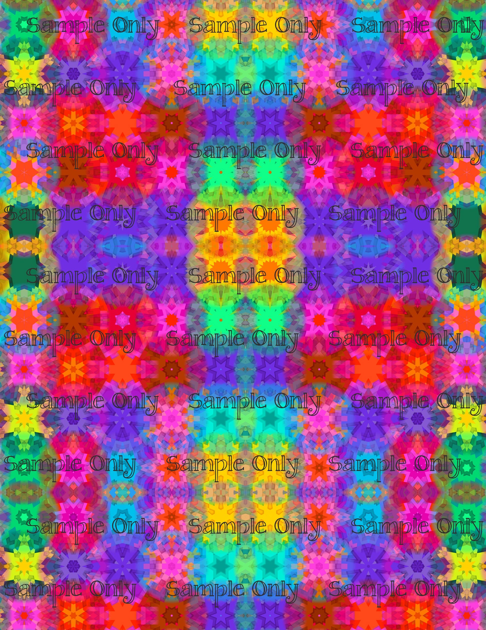 Kaleidescope Fractal Set 1 Pattern Image Transfer Sheet For Polymer Clay