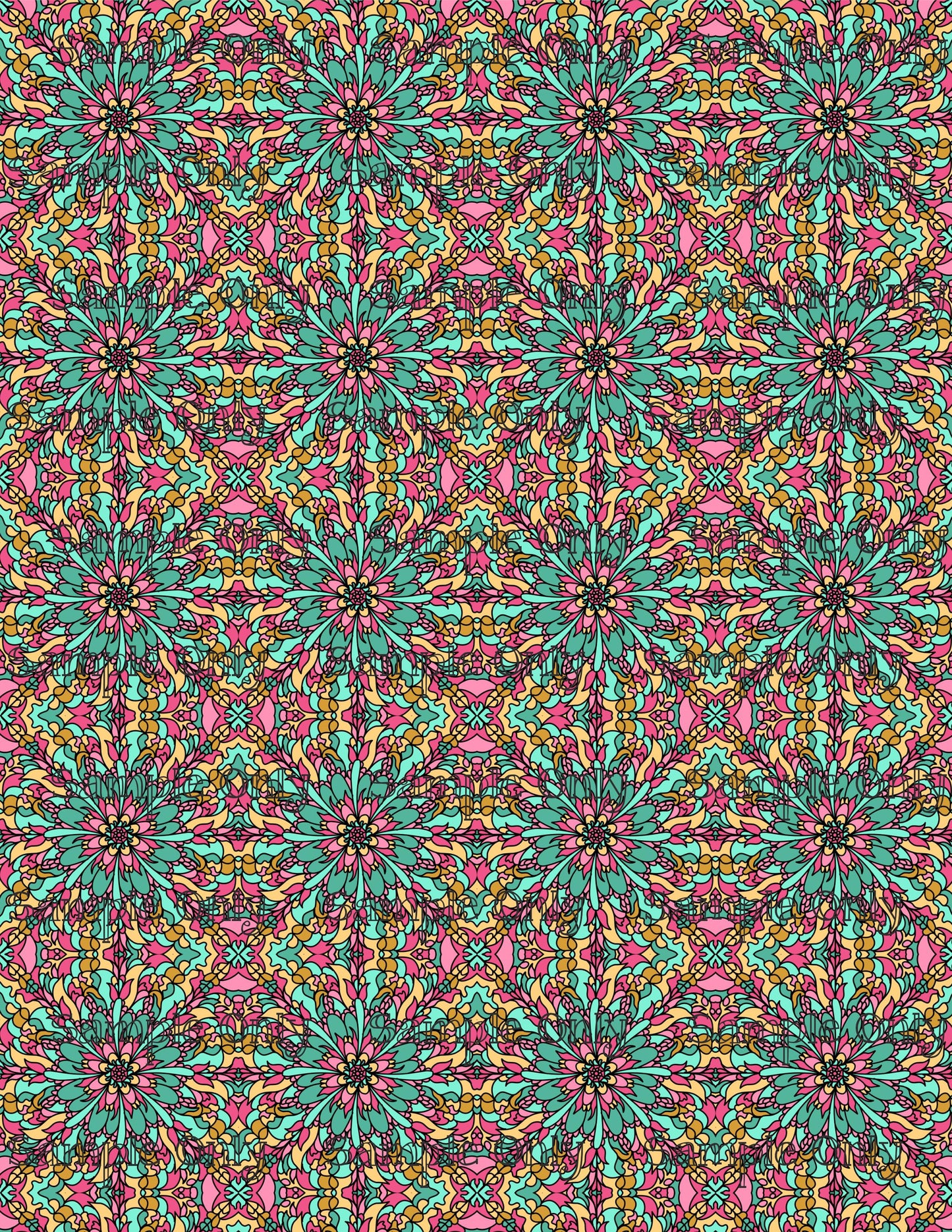 Floral Mandala Set 1 Pattern Image Transfer Sheet For Polymer Clay