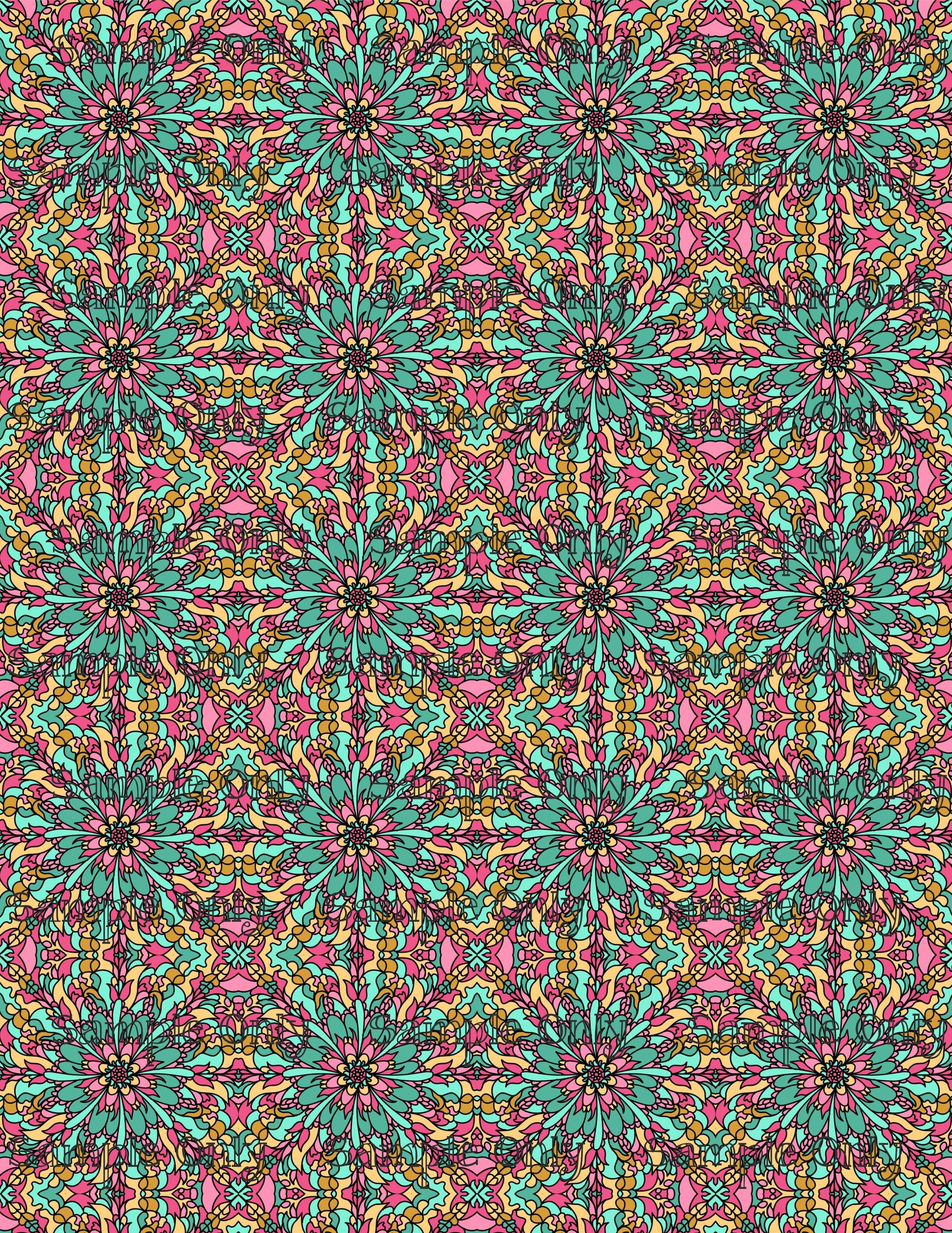 Floral Mandala Set 1 Pattern Image Transfer Sheet For Polymer Clay