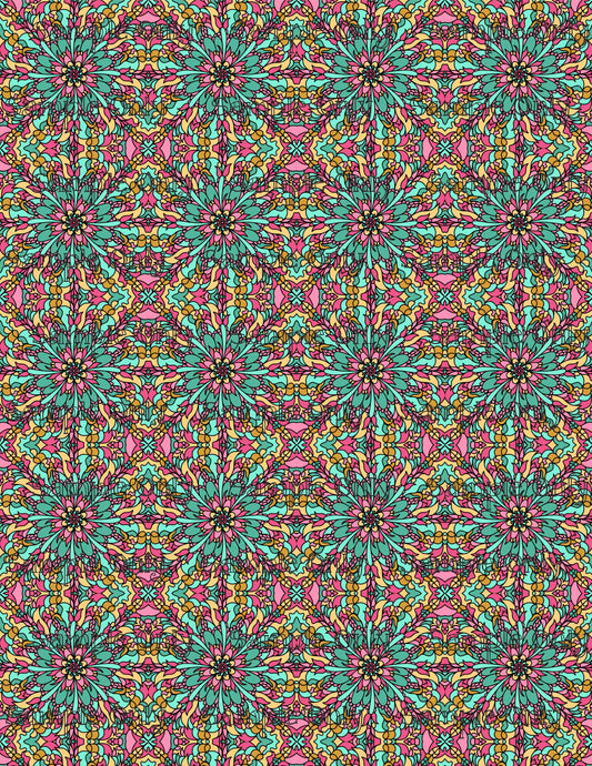 Floral Mandala Set 1 Pattern Image Transfer Sheet For Polymer Clay
