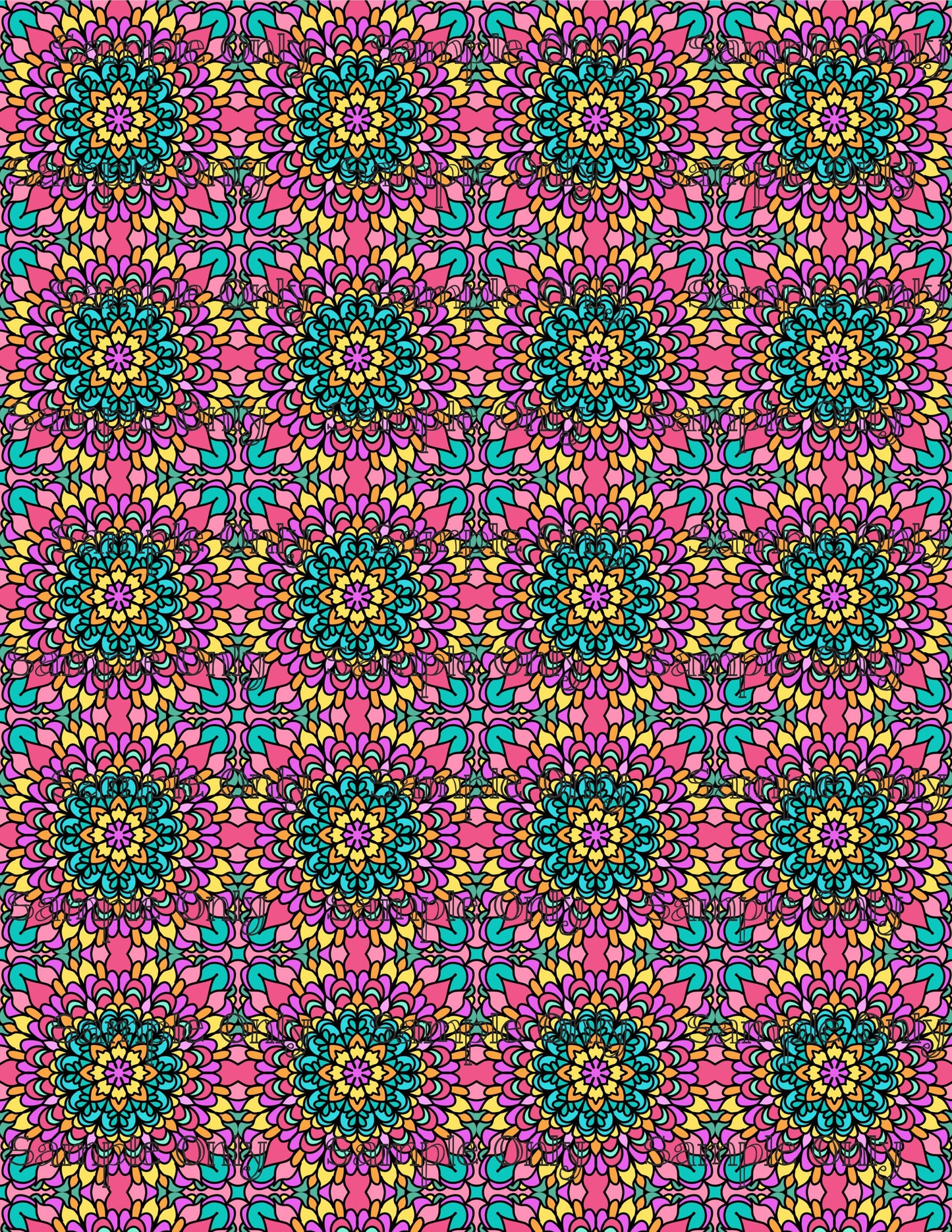 Floral Mandala Set 2 Pattern Image Transfer Sheet For Polymer Clay