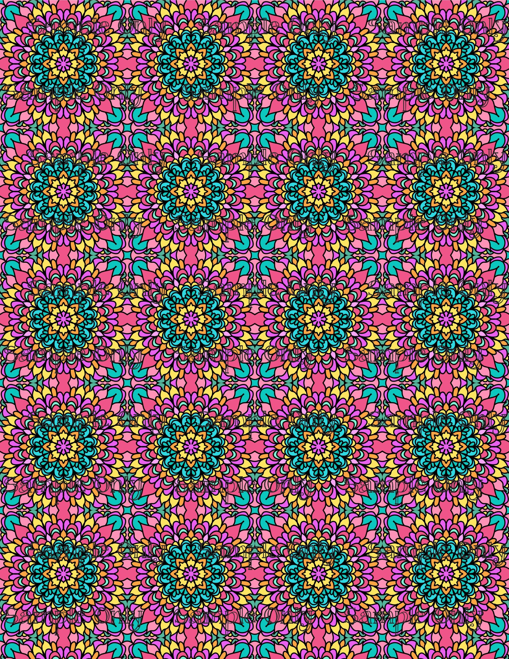Floral Mandala Set 2 Pattern Image Transfer Sheet For Polymer Clay