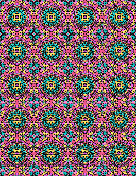 Floral Mandala Set 2 Pattern Image Transfer Sheet For Polymer Clay