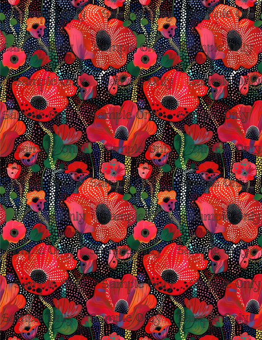 Dotty Floral Pattern Set 2 Pattern Image Transfer Sheet For Polymer Clay