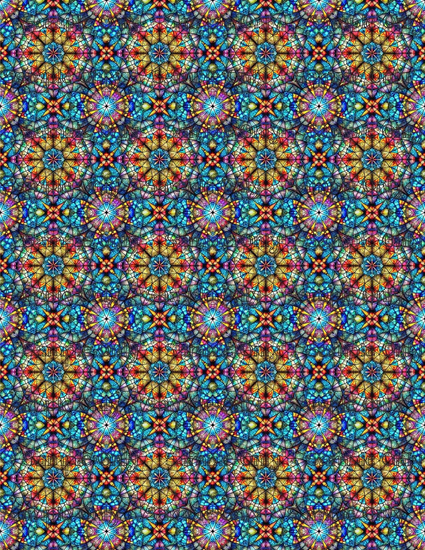 Colorful Stained Glass Window Pattern Set 10 Pattern Image Transfer Sheet For Polymer Clay