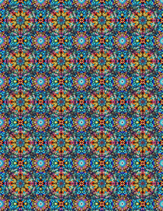 Colorful Stained Glass Window Pattern Set 10 Pattern Image Transfer Sheet For Polymer Clay