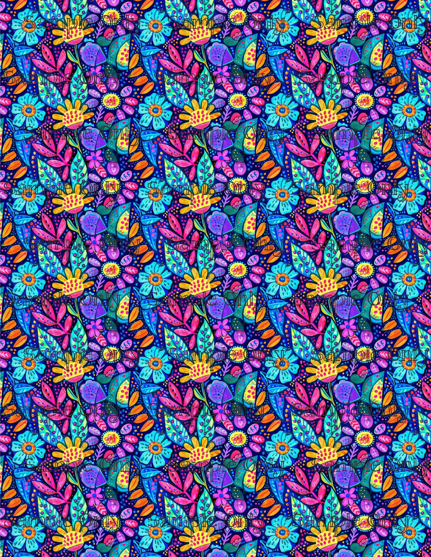 Hippie Floral Pattern Set 2 Pattern Image Transfer Sheet For Polymer Clay