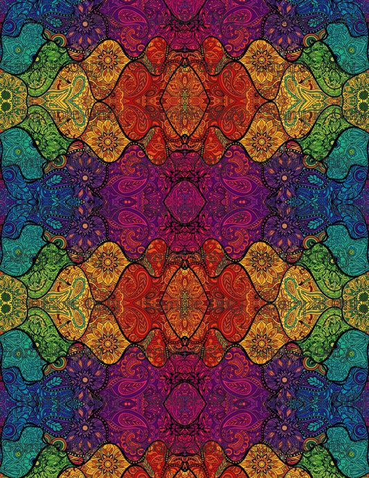 Rainbow Boho Tapestry Pattern Set 1 Pattern Image Transfer Sheet For Polymer Clay