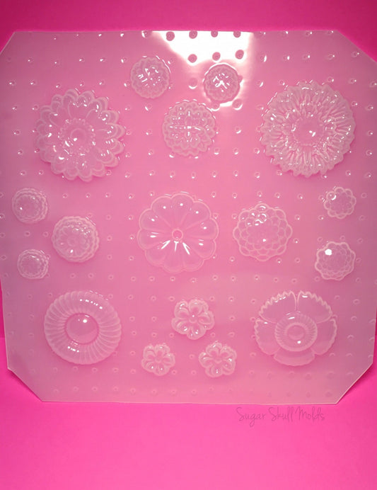 Retro Flower Plastic Mold Palette For Resin Soap Jewelry