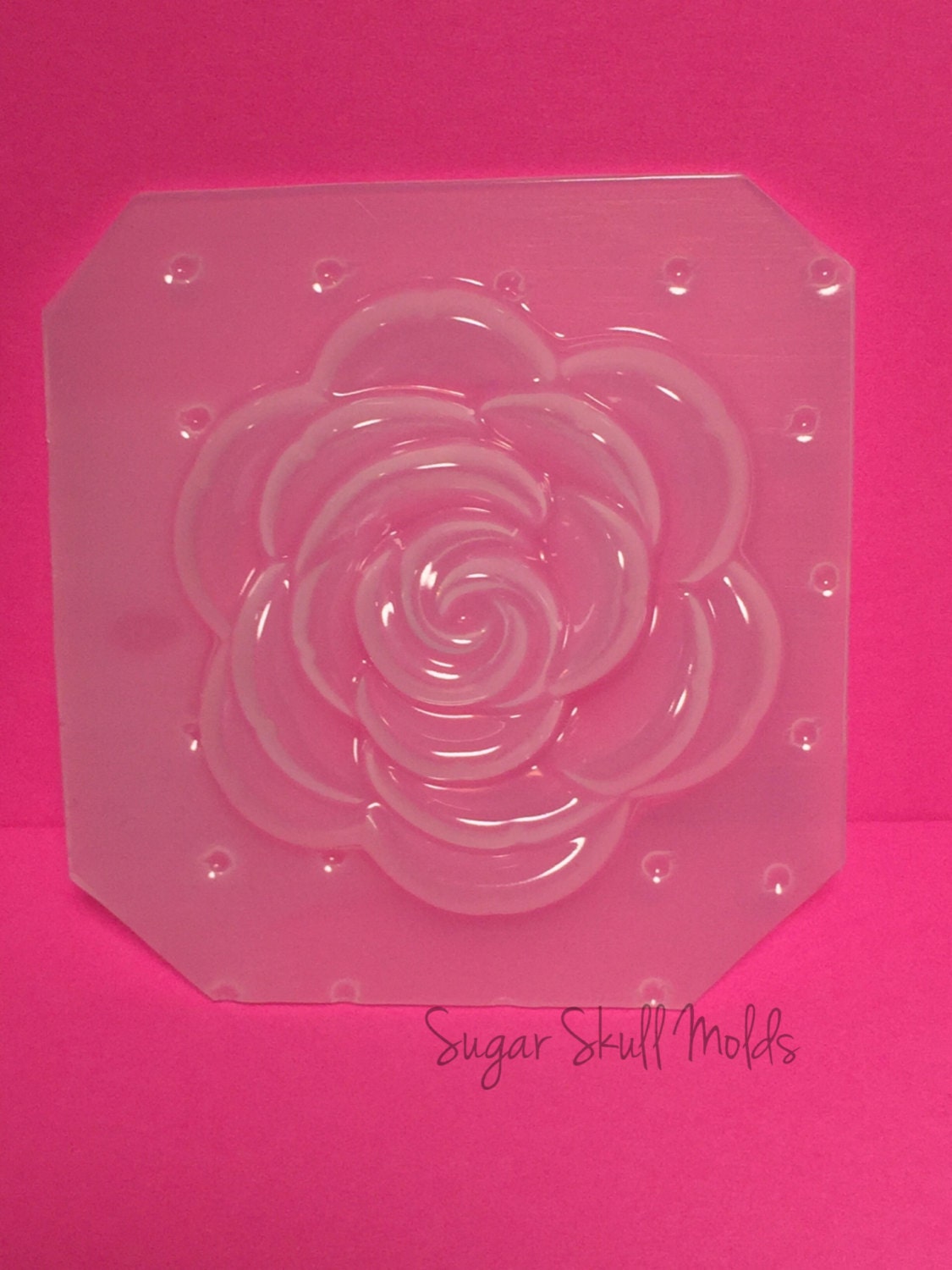 Open Rose Blossom Flexible Plastic Mold For Resin Crafts