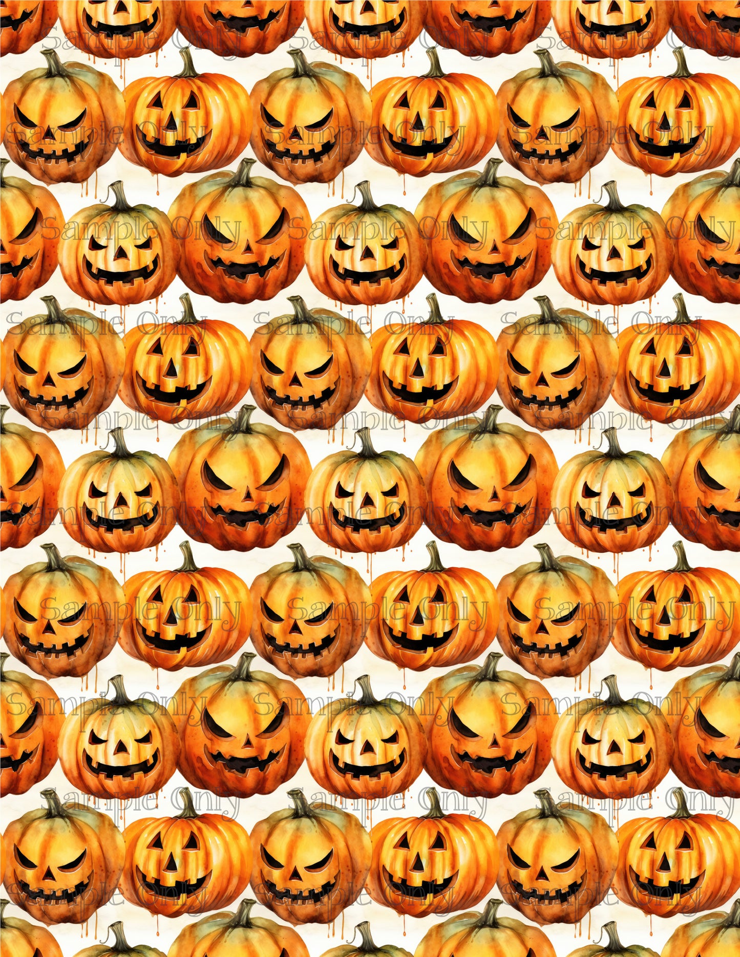 Halloween Jack O Lantern Pumpkin 06 Image Sheet For Polymer Clay Transfer Decal DIGITAL FILE OR PRINTED