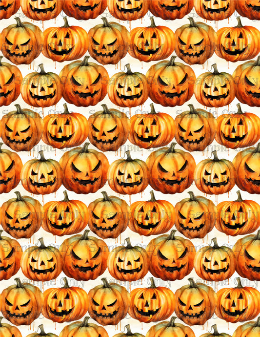 Halloween Jack O Lantern Pumpkin 06 Image Sheet For Polymer Clay Transfer Decal DIGITAL FILE OR PRINTED