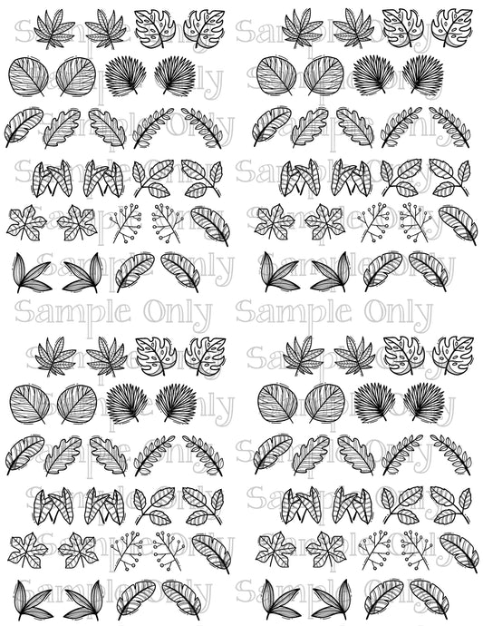 Tropical Leaves DIGITAL OR PRINTED Image Transfer Sheet For Polymer Clay